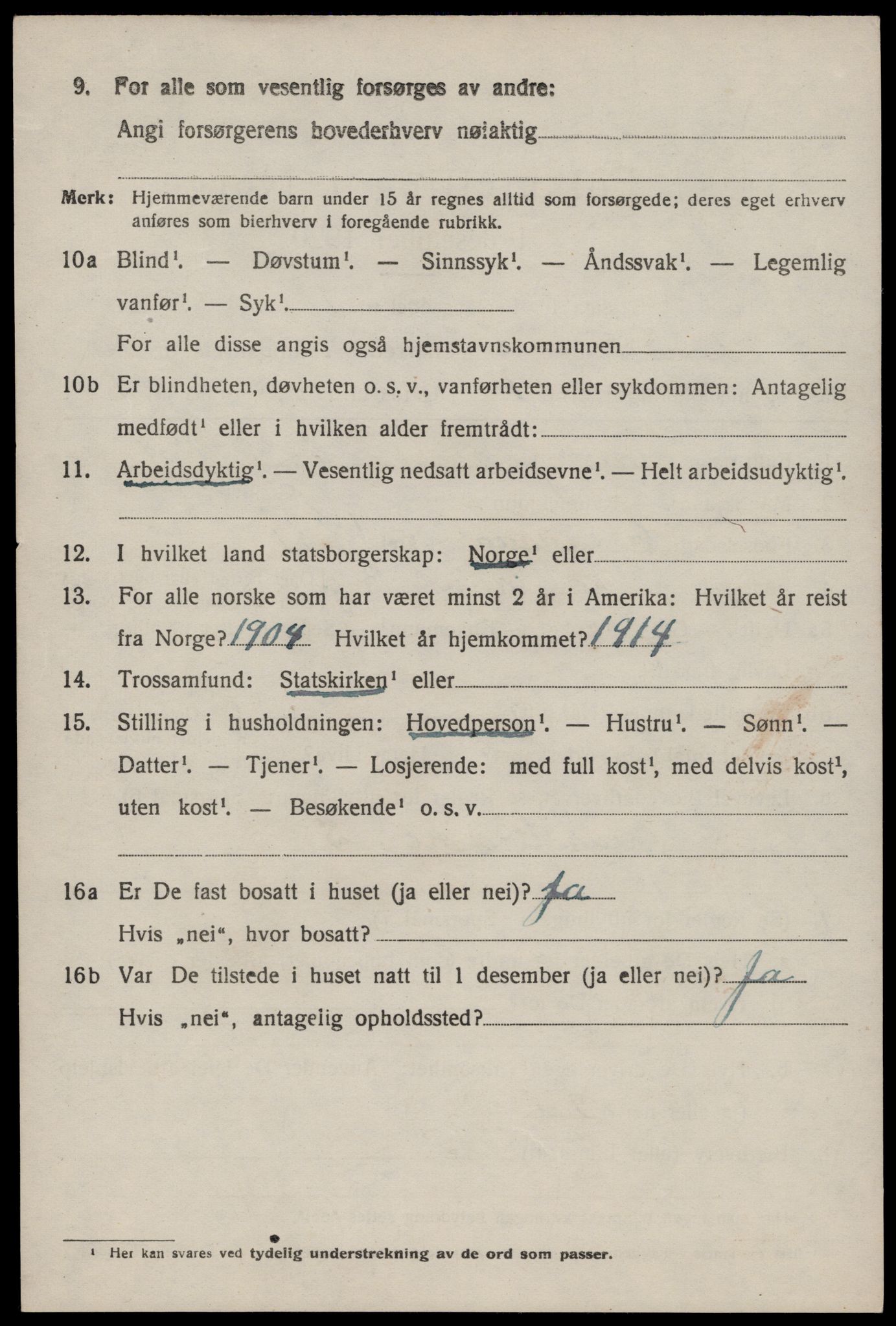 SAST, 1920 census for Nedstrand, 1920, p. 3344