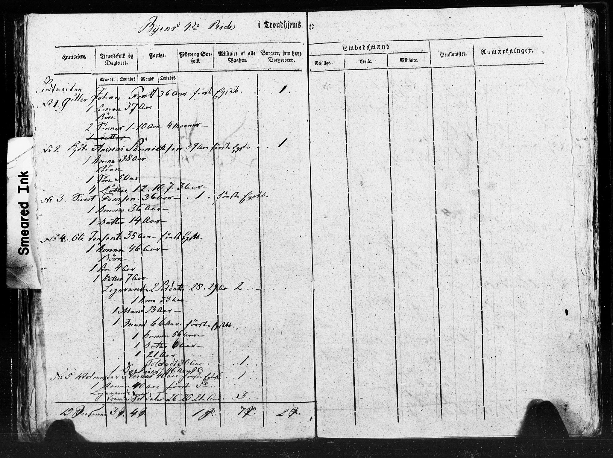 SAT, Census 1815 for Trondheim (transcript), 1815, p. 96