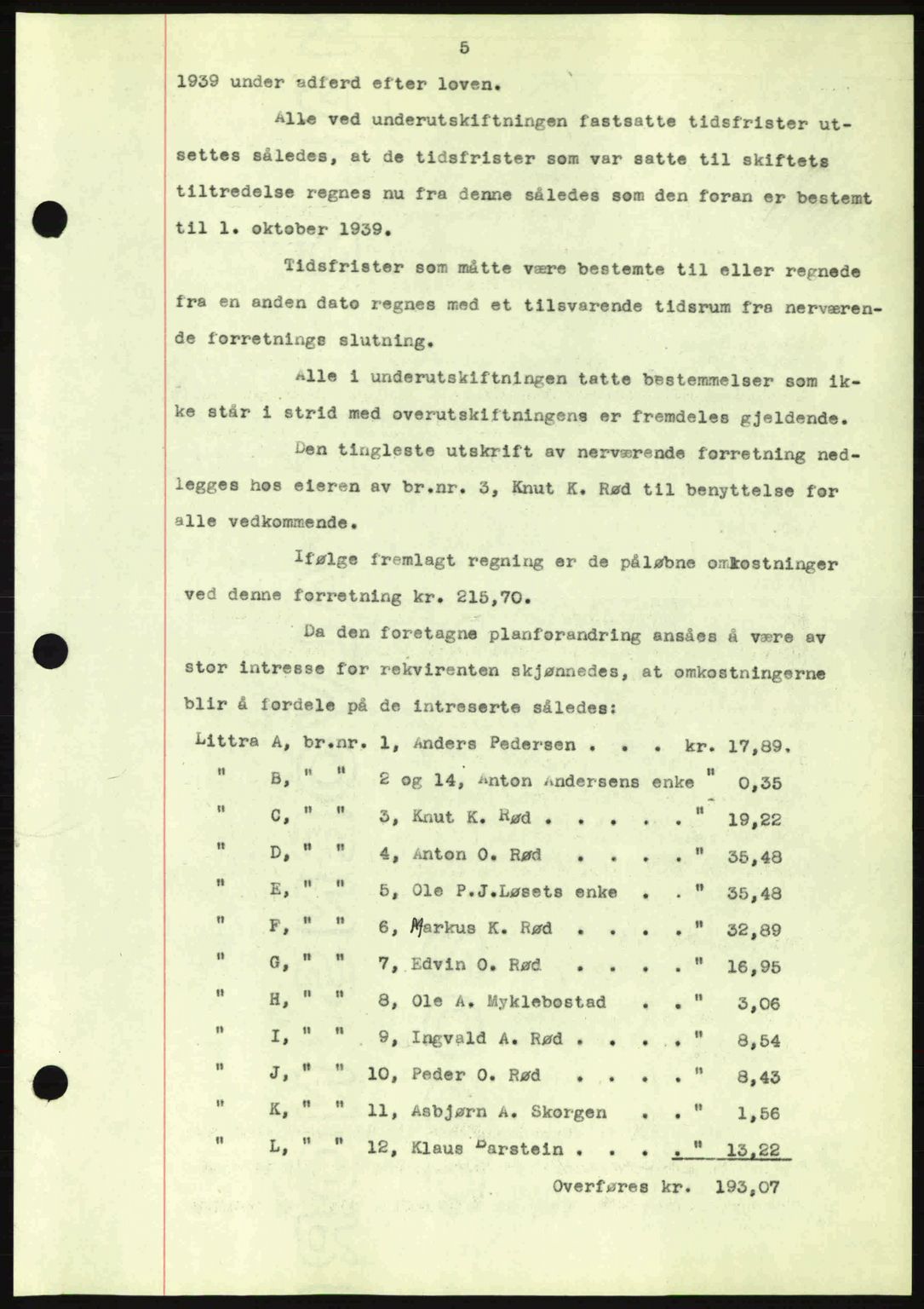 Romsdal sorenskriveri, AV/SAT-A-4149/1/2/2C: Mortgage book no. A8, 1939-1940, Diary no: : 102/1940