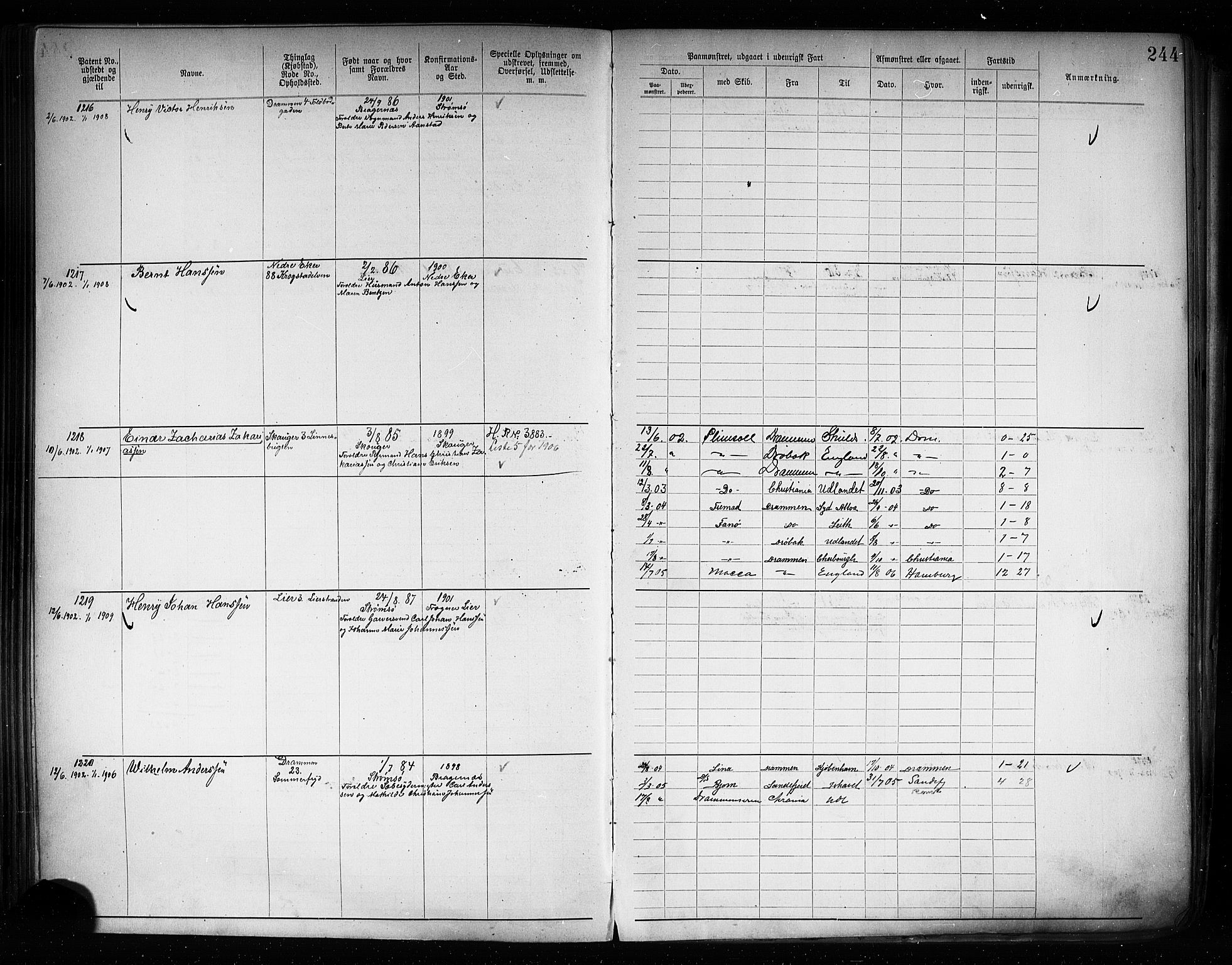 Drammen innrulleringsdistrikt, SAKO/A-781/F/Fb/L0005: Annotasjonsrulle, 1894-1905, p. 247