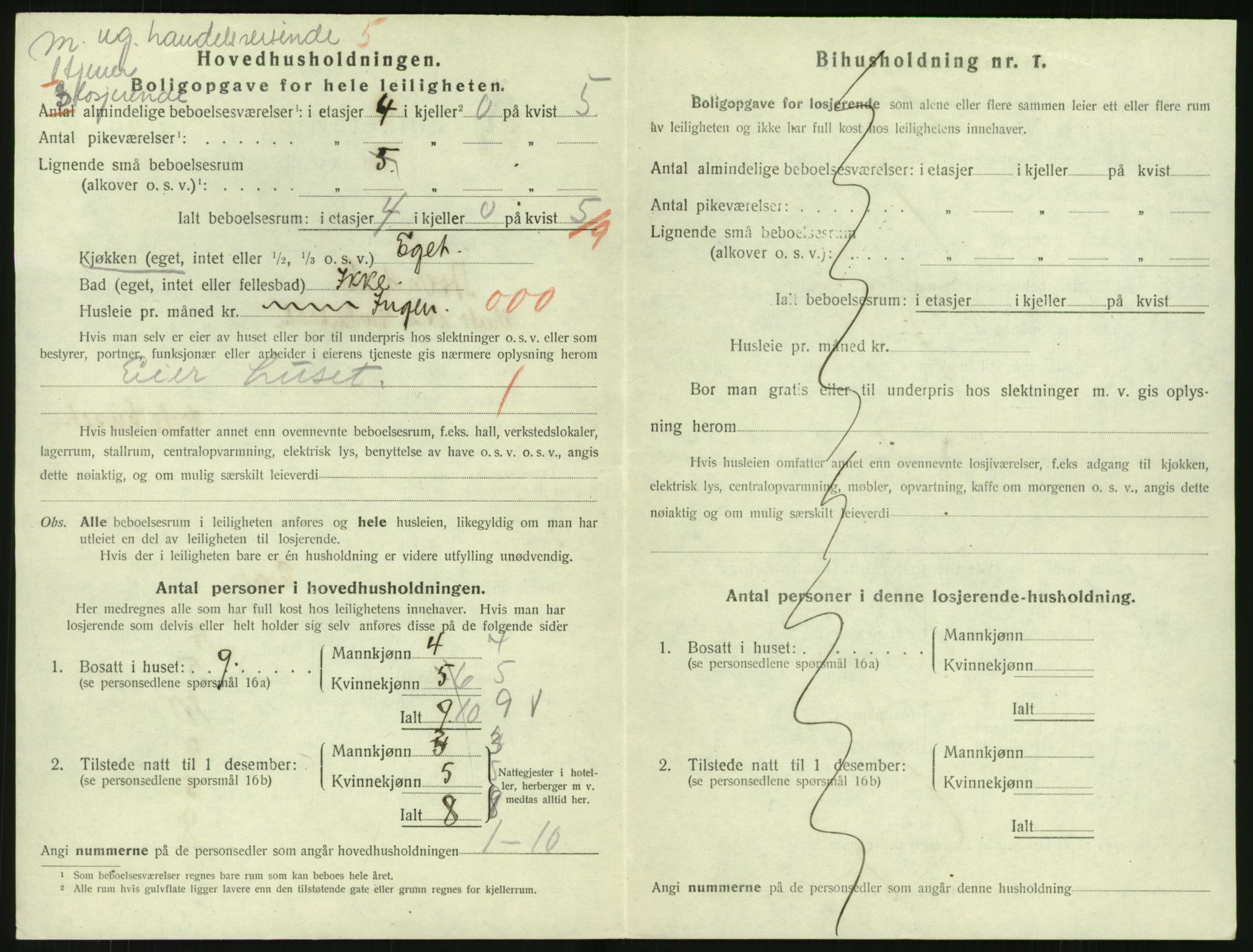 SAK, 1920 census for Arendal, 1920, p. 7633