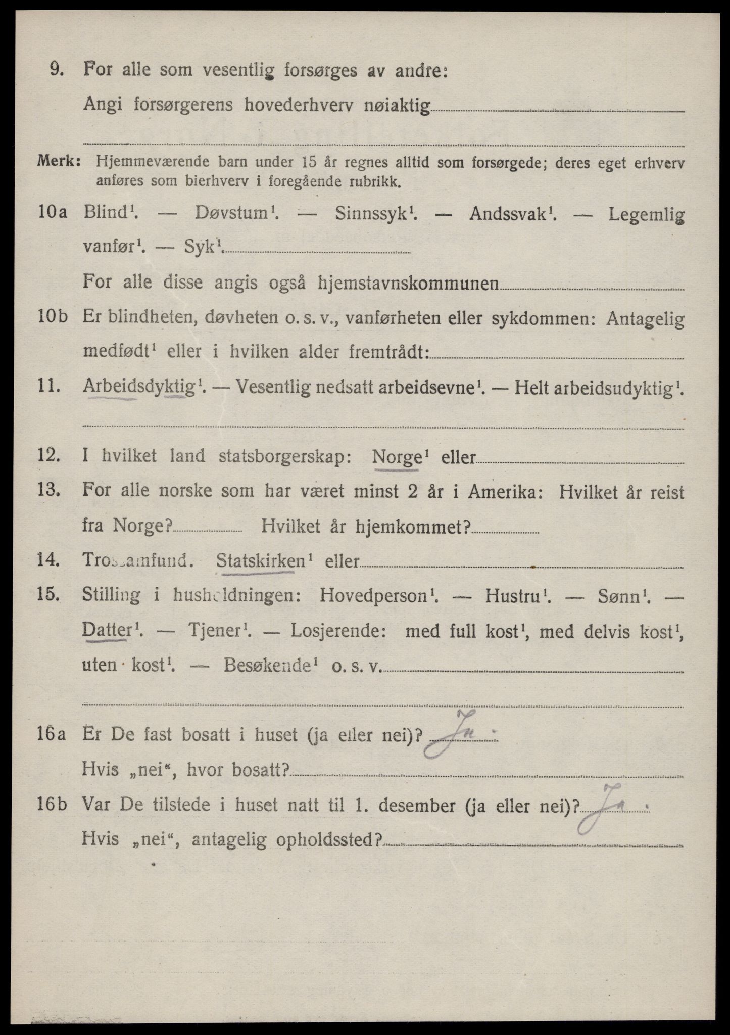 SAT, 1920 census for Voll, 1920, p. 1620