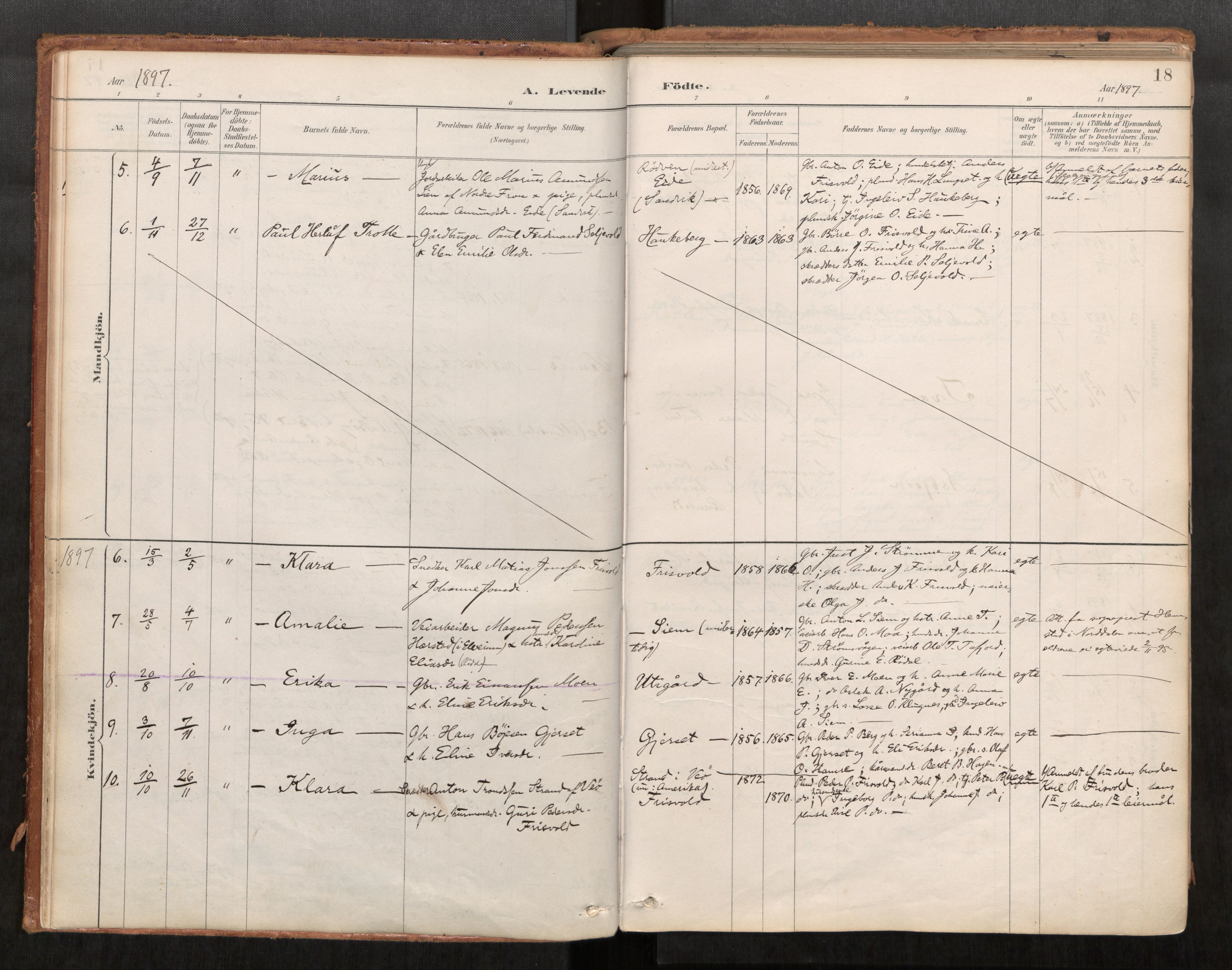 Ministerialprotokoller, klokkerbøker og fødselsregistre - Møre og Romsdal, AV/SAT-A-1454/542/L0553: Parish register (official) no. 542A03, 1885-1925, p. 18