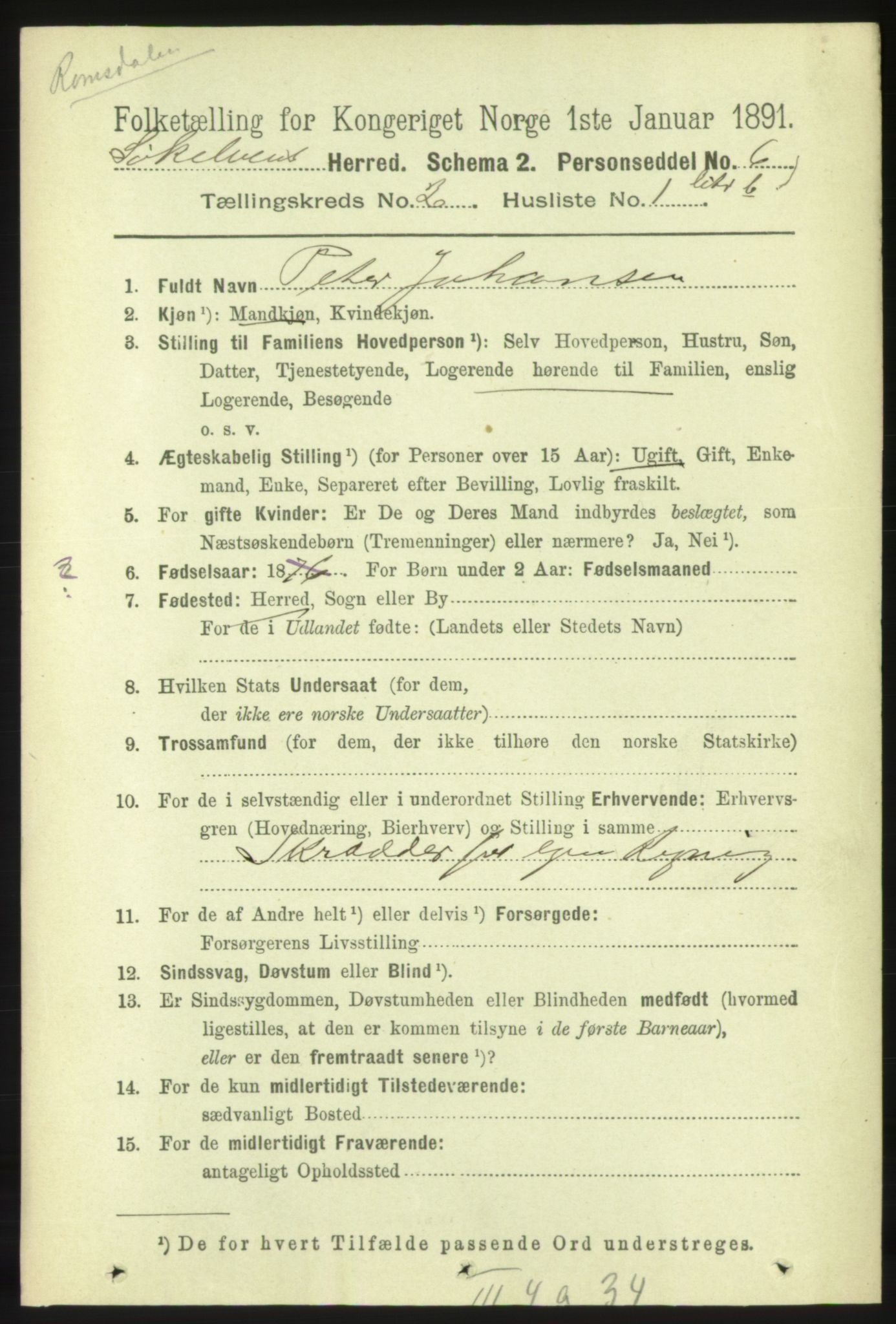 RA, 1891 census for 1528 Sykkylven, 1891, p. 1477