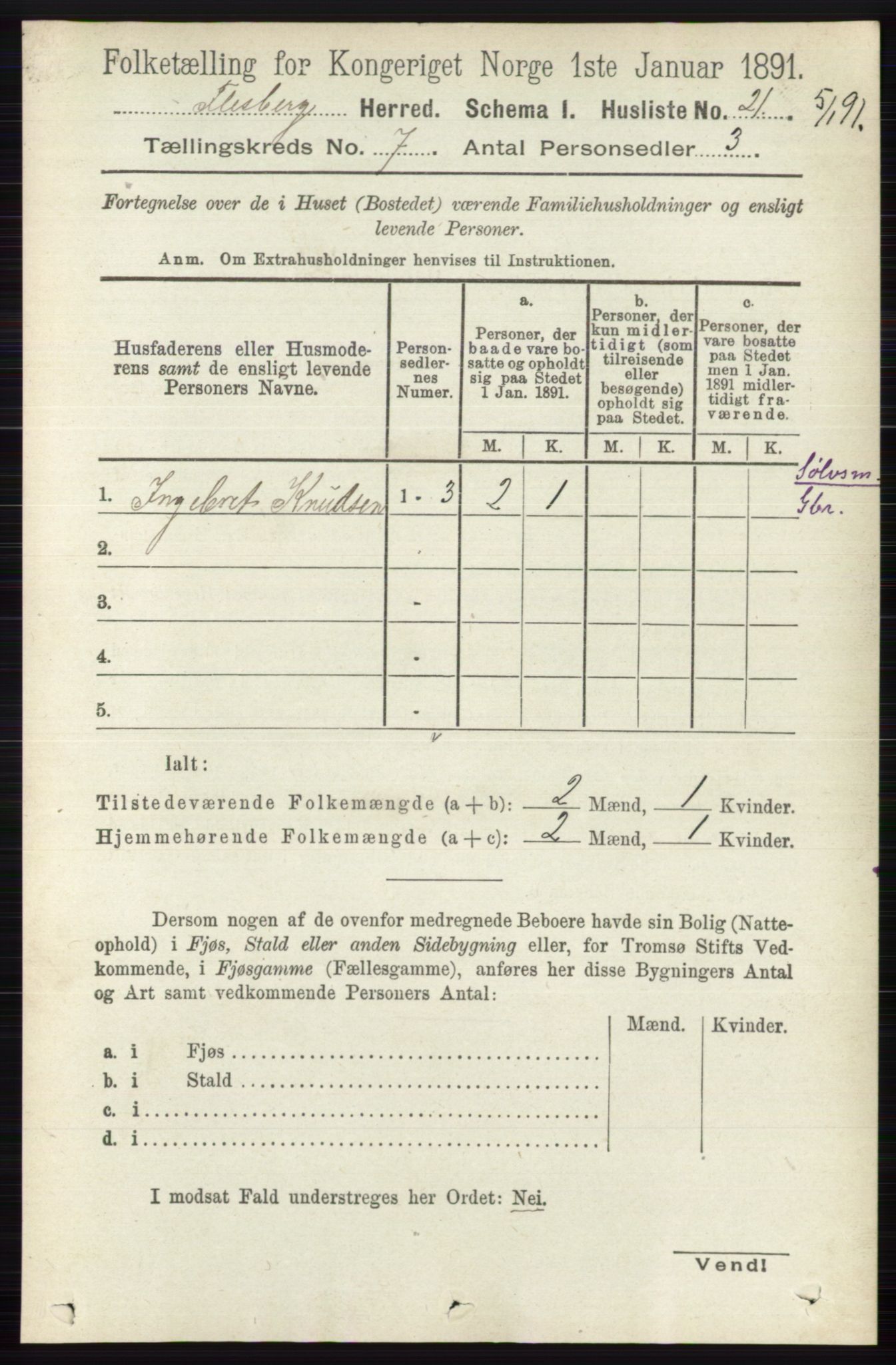 RA, 1891 census for 0631 Flesberg, 1891, p. 1155
