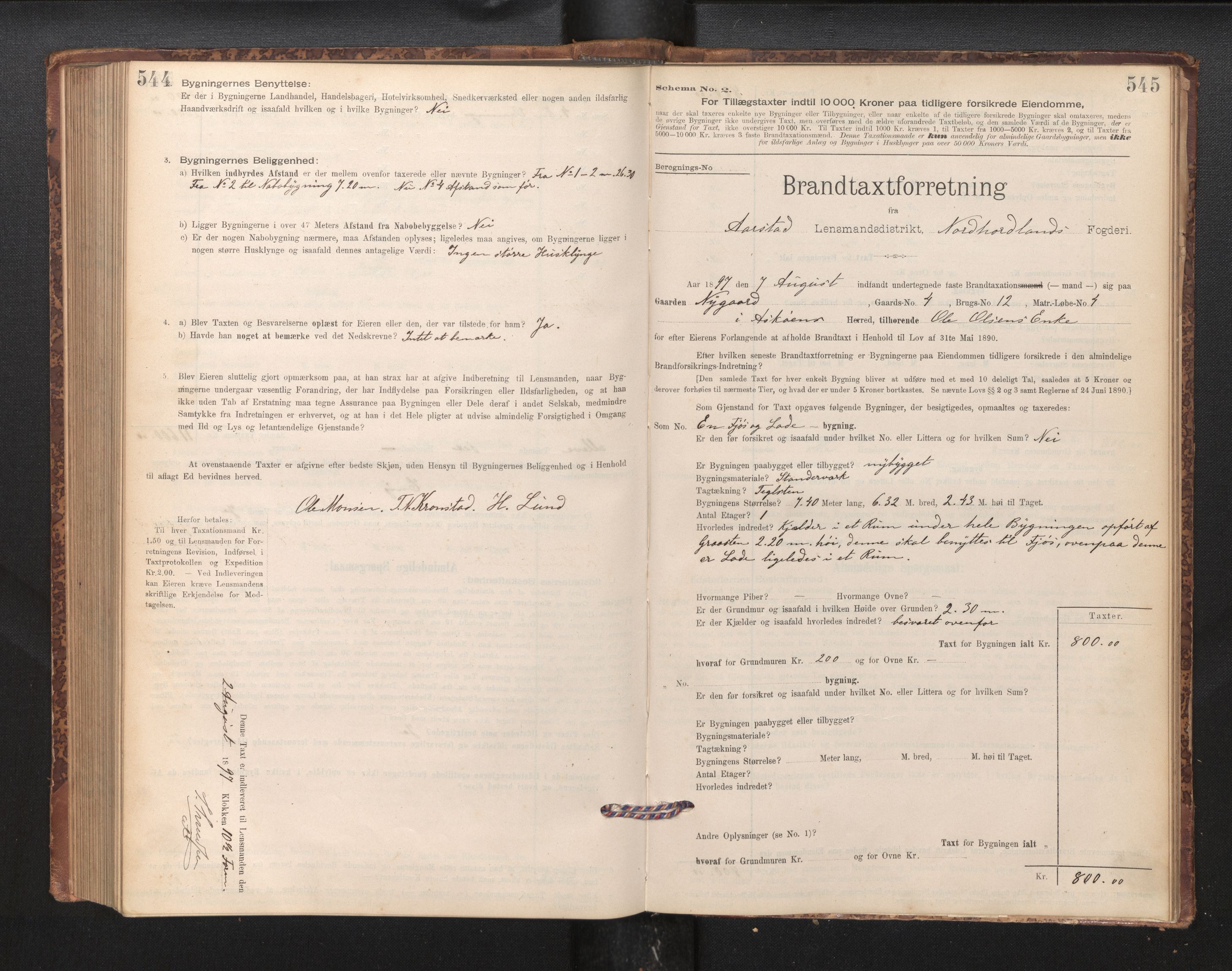 Lensmannen i Årstad, AV/SAB-A-36201/0012/L0011: Branntakstprotokoll,skjematakst, 1895-1901, p. 544-545