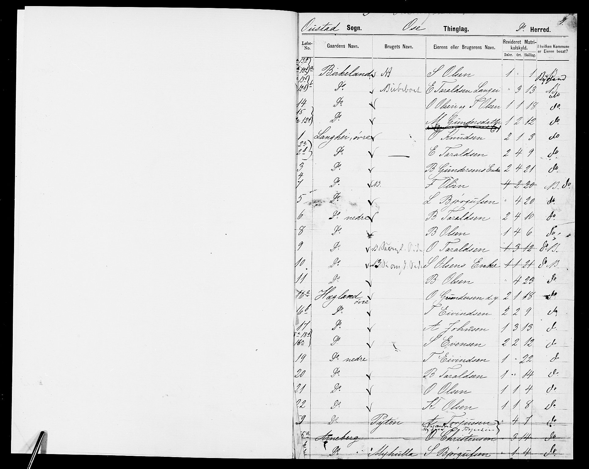 SAK, 1875 census for 0938P Bygland, 1875, p. 3