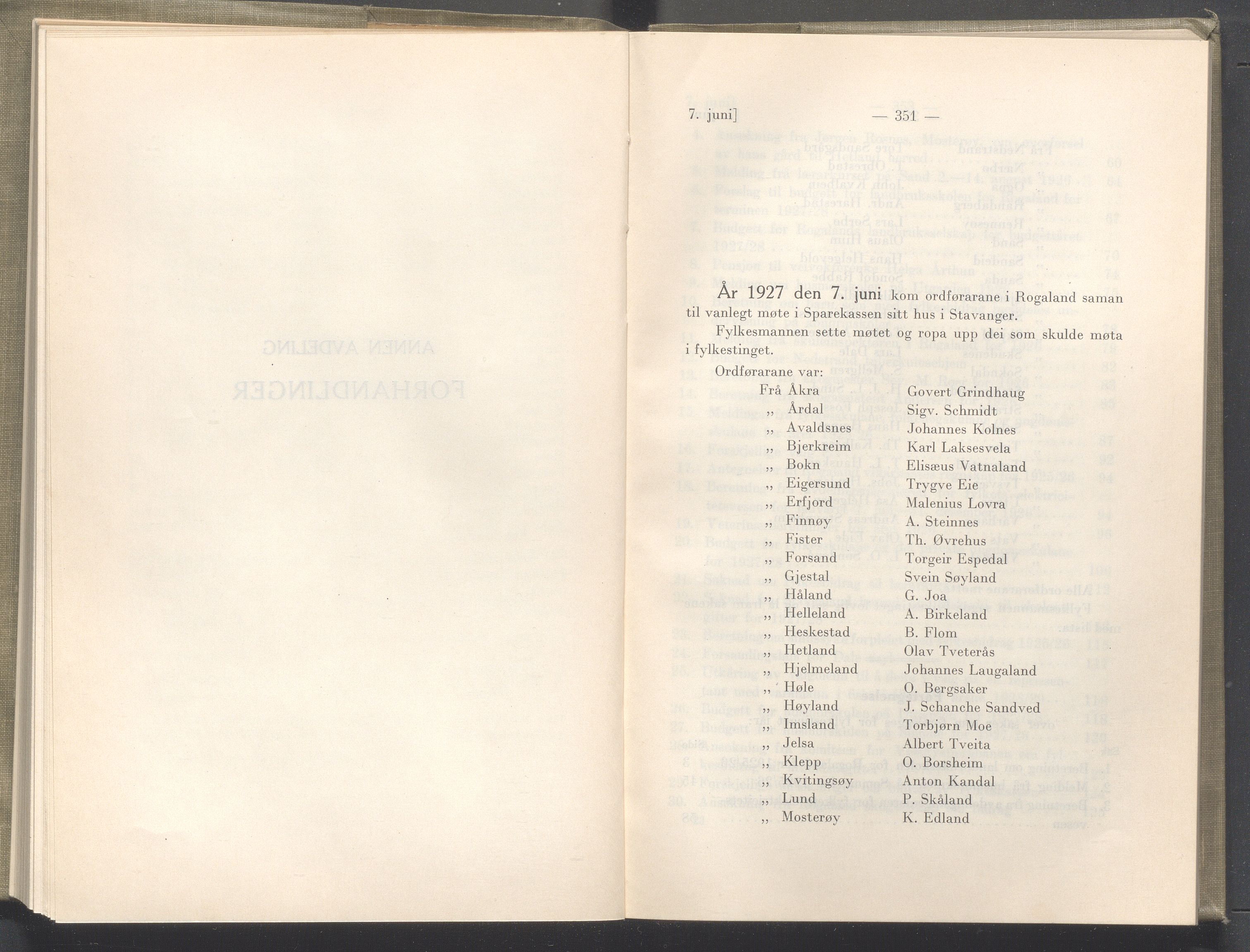 Rogaland fylkeskommune - Fylkesrådmannen , IKAR/A-900/A/Aa/Aaa/L0046: Møtebok , 1927, p. 350-351