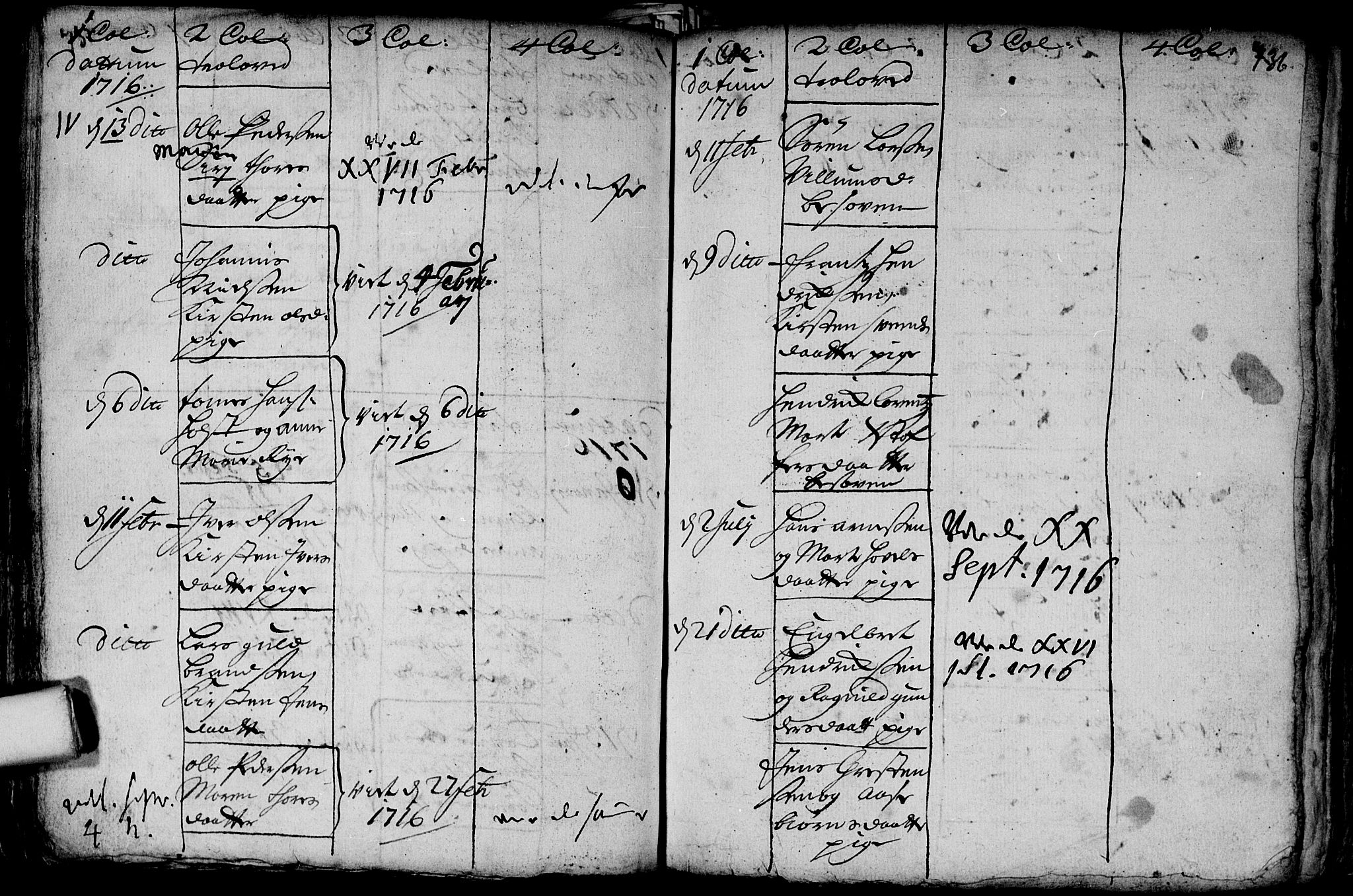 Aker prestekontor kirkebøker, SAO/A-10861/F/L0002: Parish register (official) no. 2, 1714-1720, p. 735-736