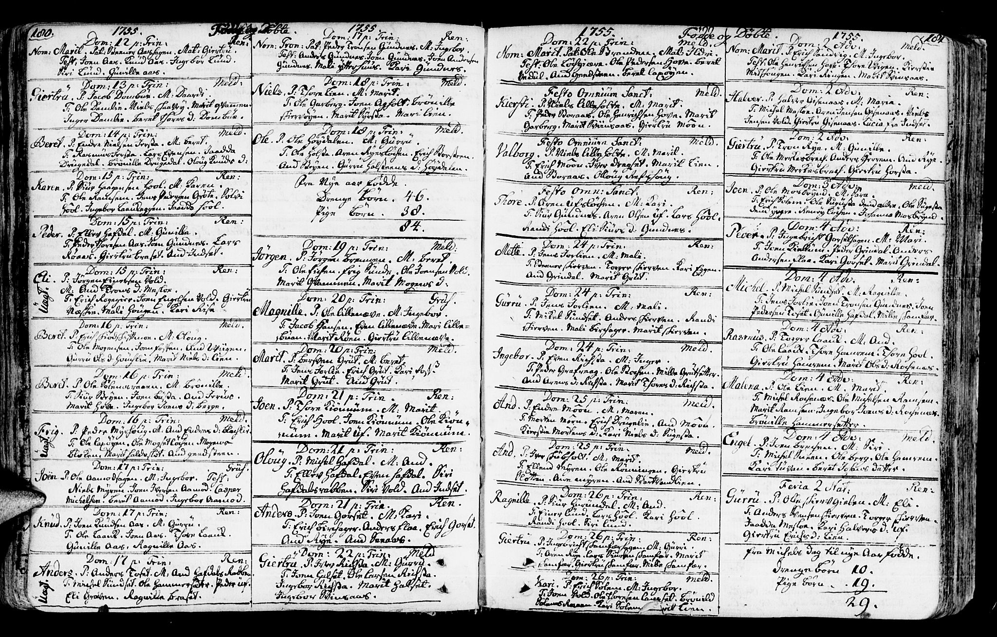 Ministerialprotokoller, klokkerbøker og fødselsregistre - Sør-Trøndelag, SAT/A-1456/672/L0851: Parish register (official) no. 672A04, 1751-1775, p. 180-181