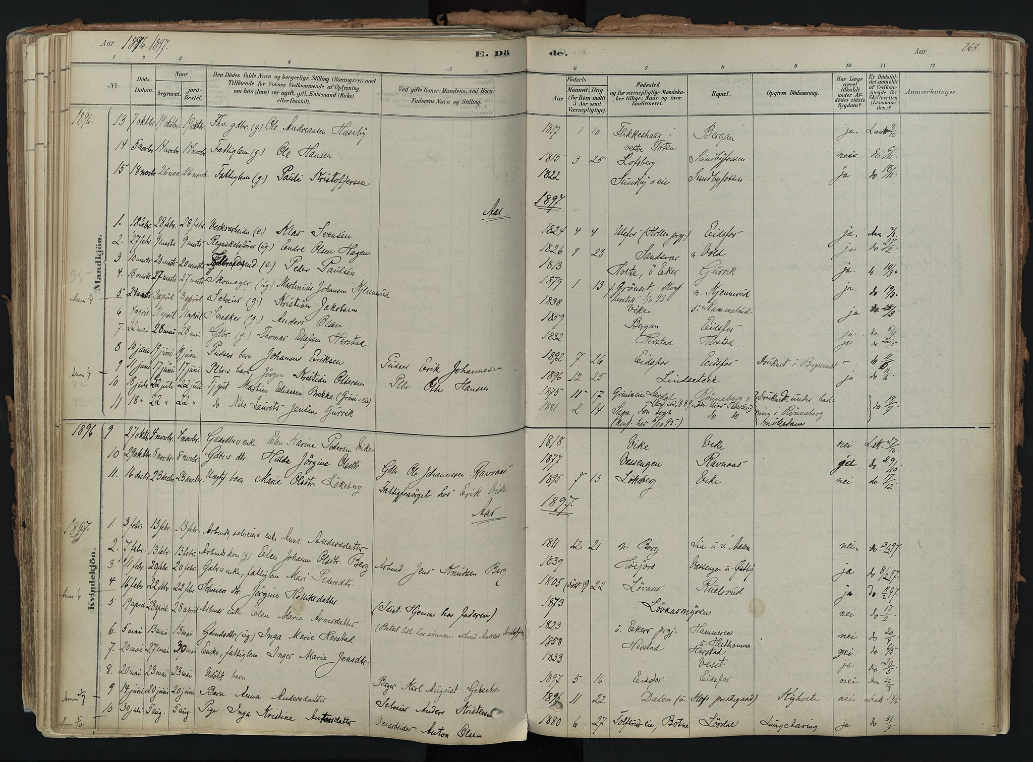 Hof kirkebøker, AV/SAKO-A-64/F/Fa/L0007: Parish register (official) no. I 7, 1878-1940, p. 268