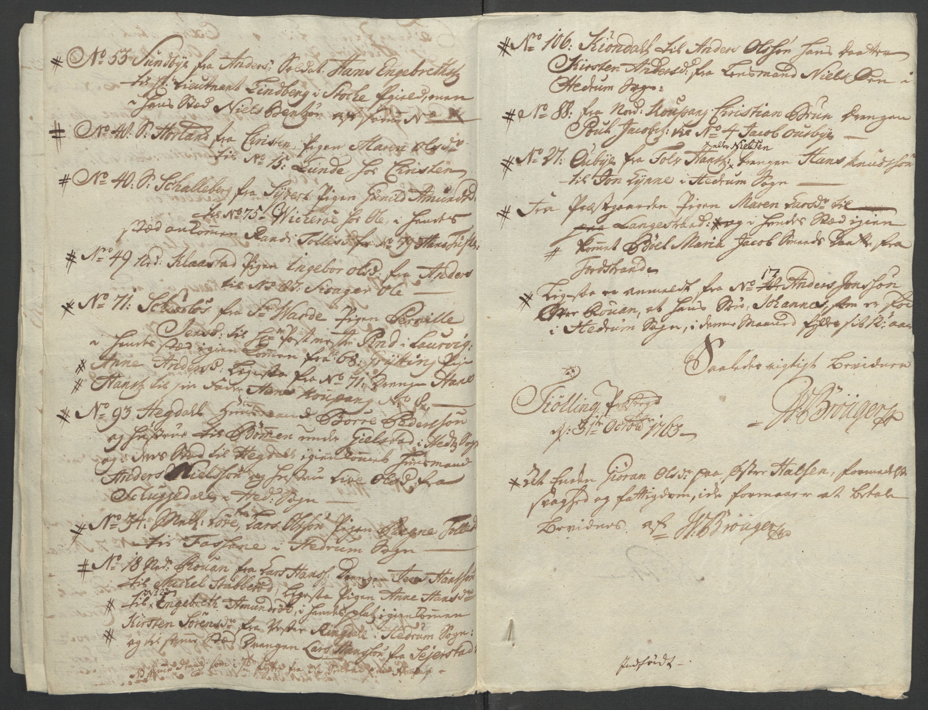 Rentekammeret inntil 1814, Reviderte regnskaper, Fogderegnskap, AV/RA-EA-4092/R33/L2033: Ekstraskatten Larvik grevskap, 1762-1764, p. 262