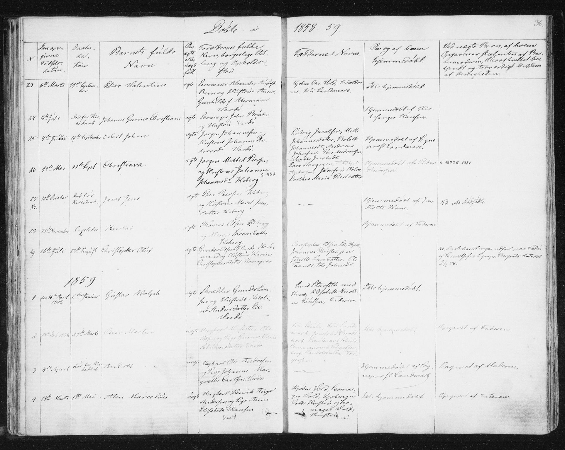 Vardø sokneprestkontor, SATØ/S-1332/H/Ha/L0003kirke: Parish register (official) no. 3, 1843-1861, p. 36