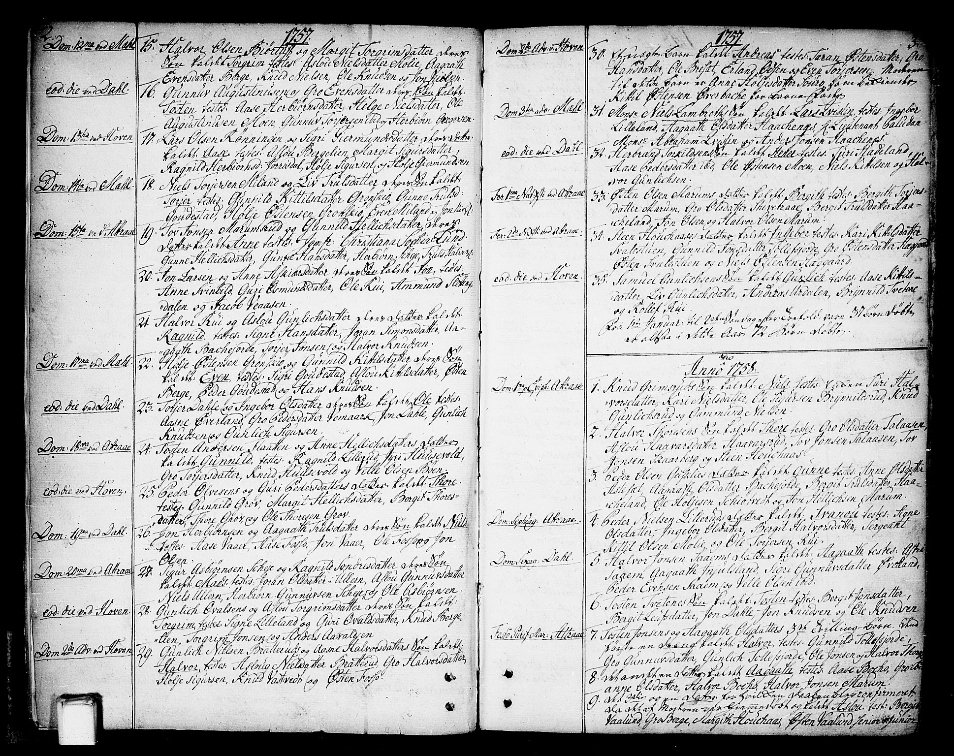 Tinn kirkebøker, AV/SAKO-A-308/F/Fa/L0002: Parish register (official) no. I 2, 1757-1810, p. 2-3