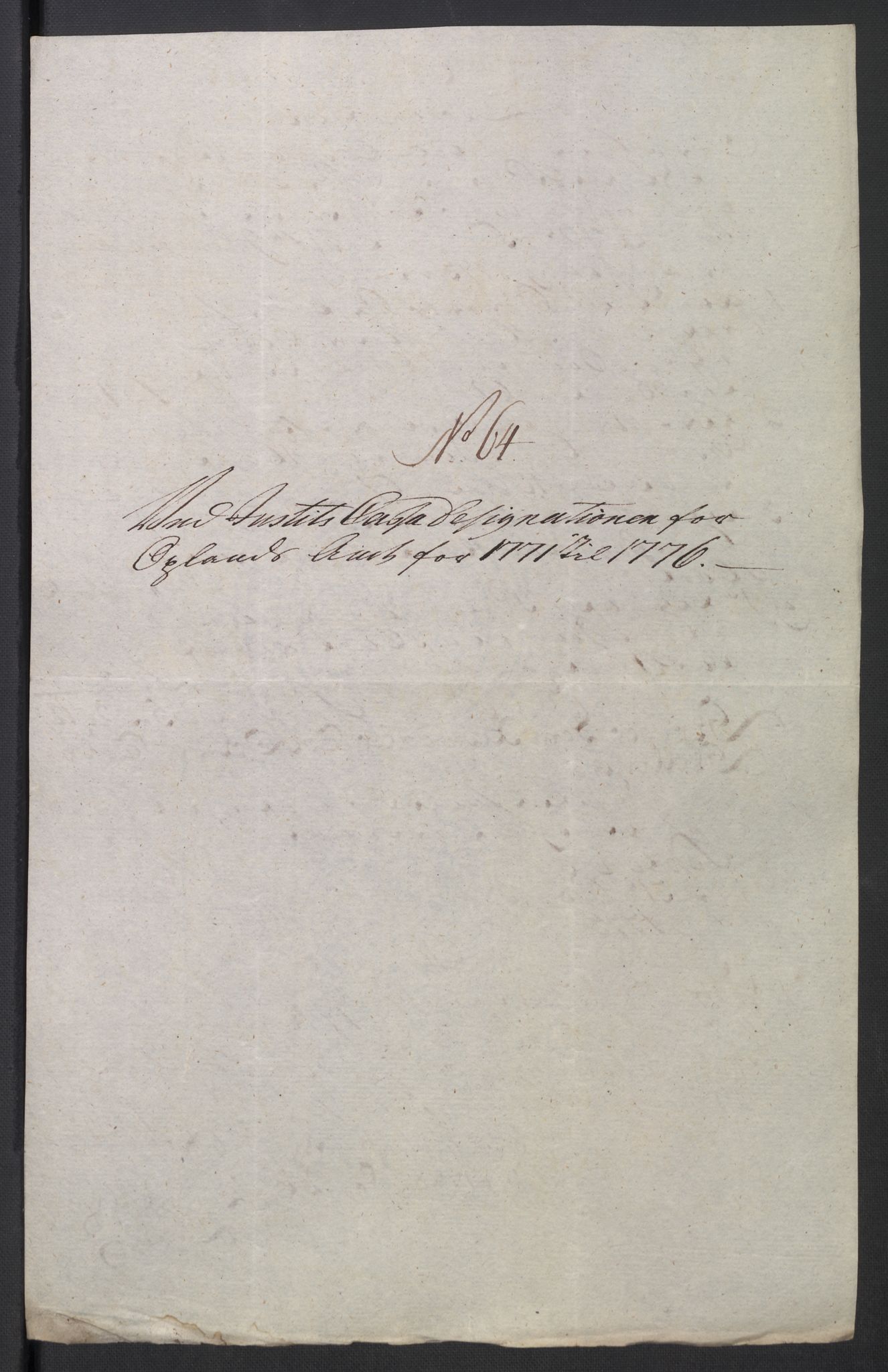 Rentekammeret inntil 1814, Reviderte regnskaper, Mindre regnskaper, AV/RA-EA-4068/Rb/L0014: Opplands amt, 1771-1779, p. 438