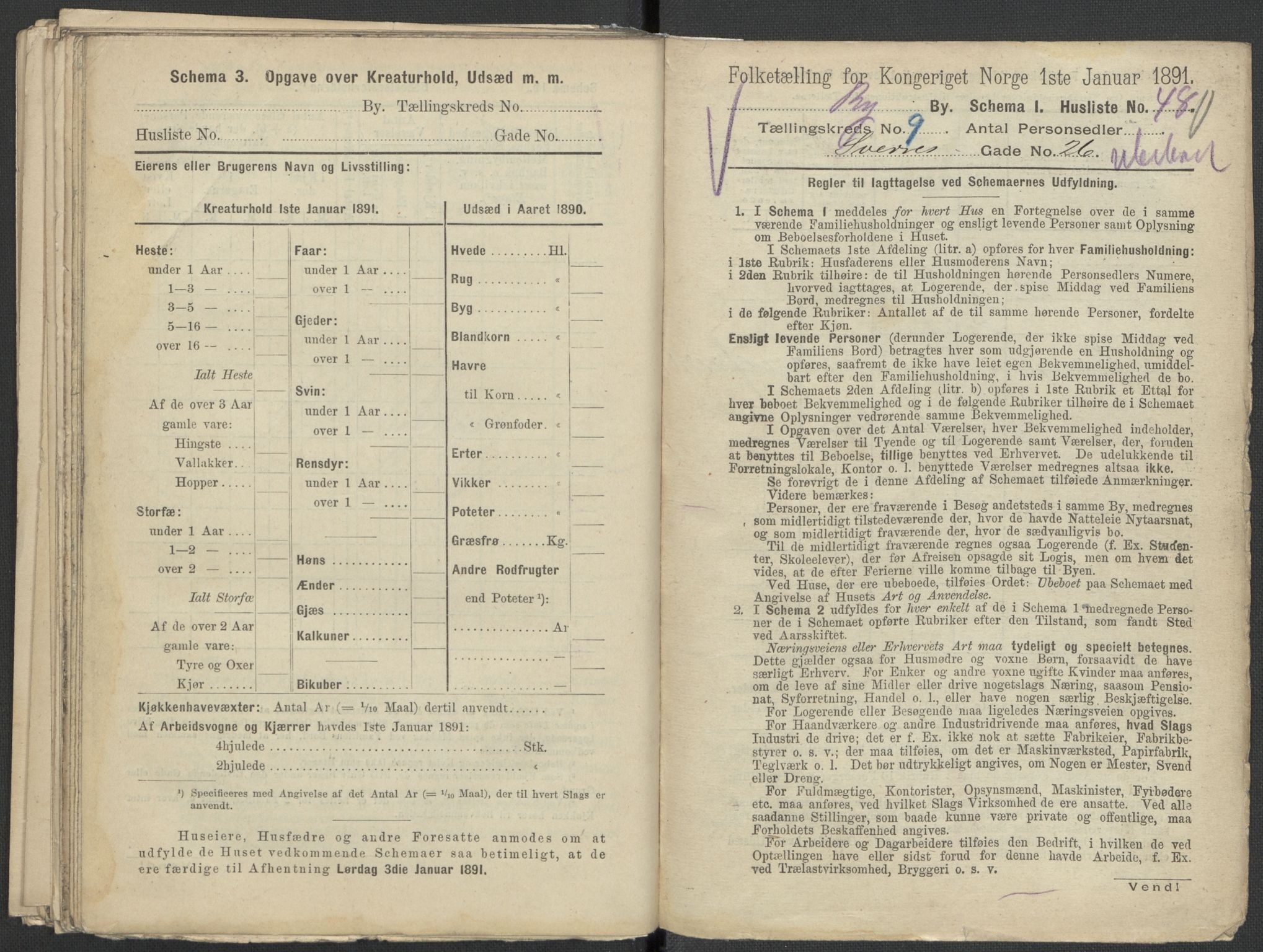 RA, 1891 Census for 1301 Bergen, 1891, p. 1590