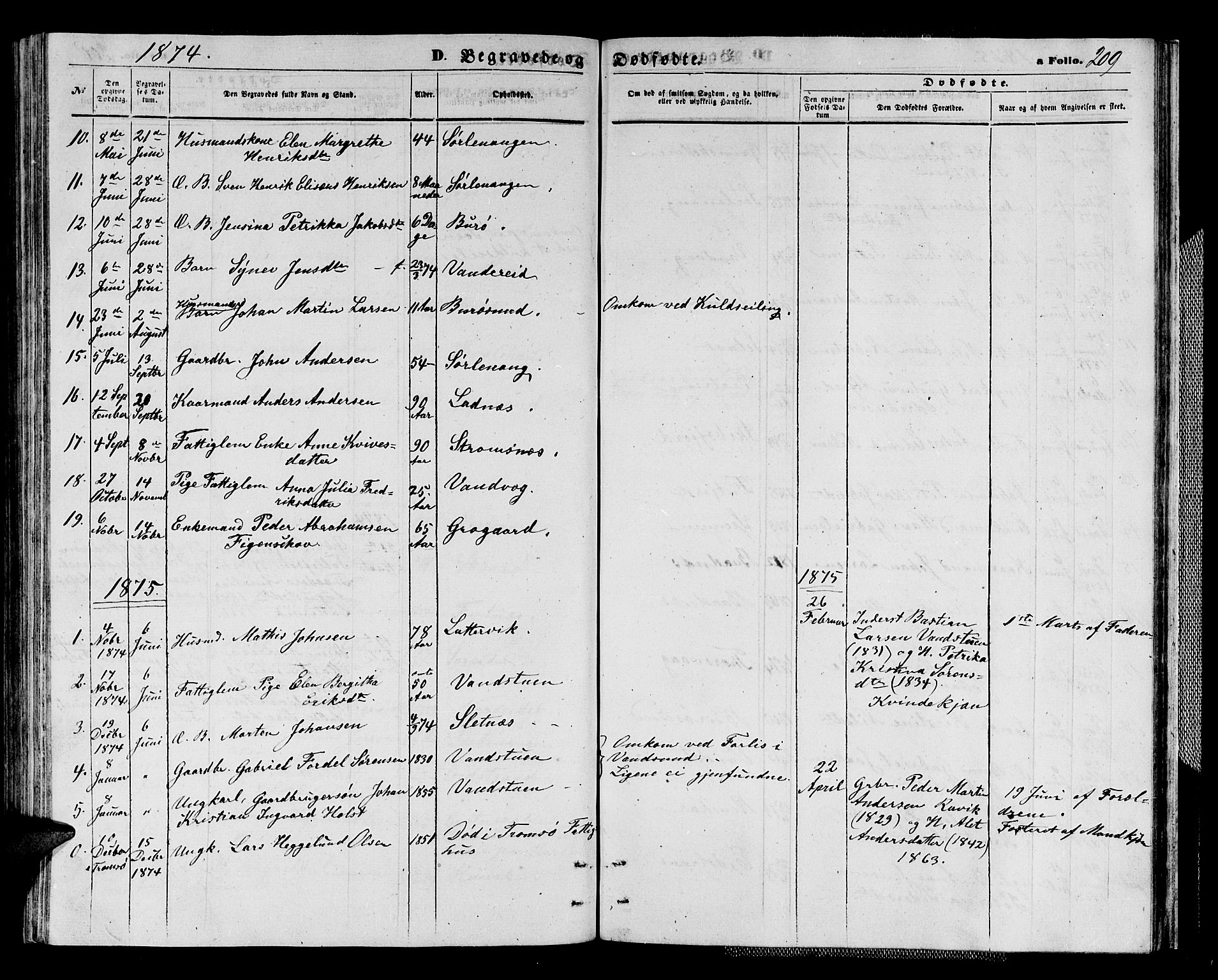 Karlsøy sokneprestembete, AV/SATØ-S-1299/H/Ha/Hab/L0003klokker: Parish register (copy) no. 3, 1862-1877, p. 209