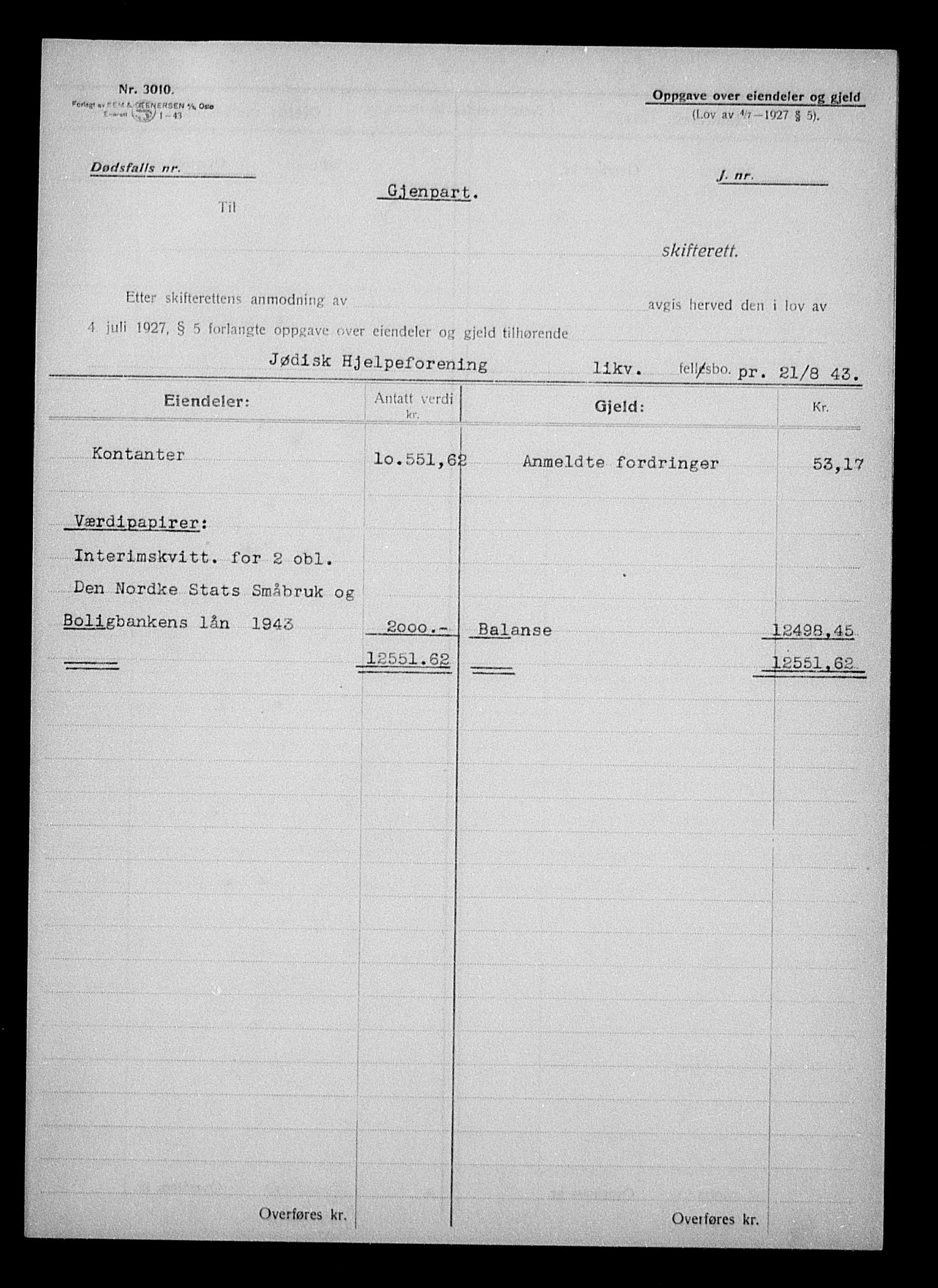 Justisdepartementet, Tilbakeføringskontoret for inndratte formuer, AV/RA-S-1564/H/Hc/Hcc/L0930: --, 1945-1947, p. 113