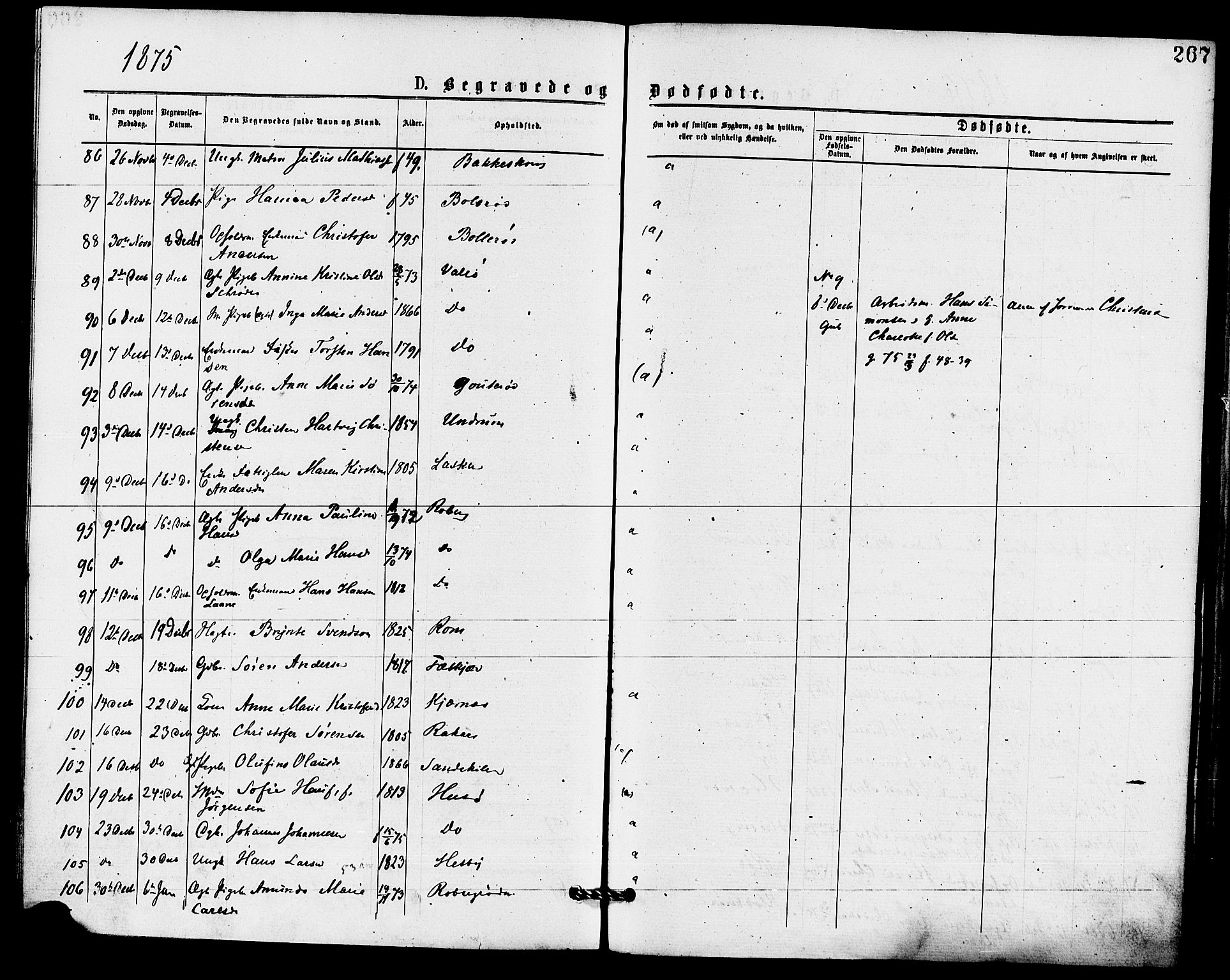 Sem kirkebøker, AV/SAKO-A-5/F/Fa/L0009: Parish register (official) no. I 9, 1874-1877, p. 267