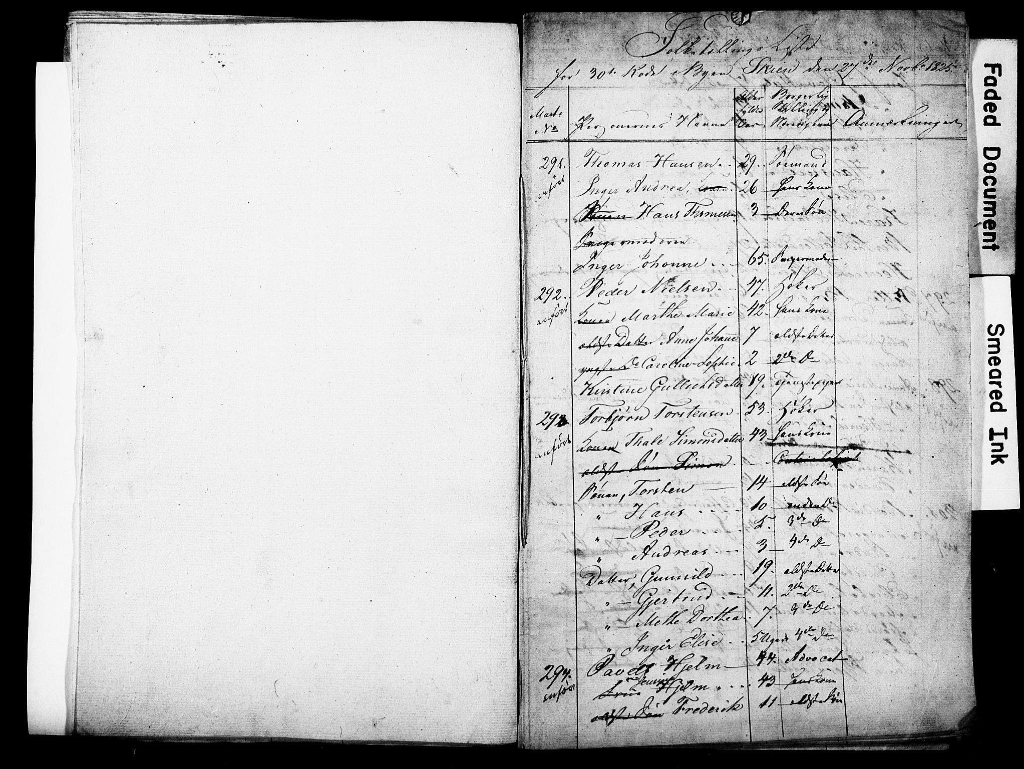 , 1825 Census for Skien parish, 1825, p. 23