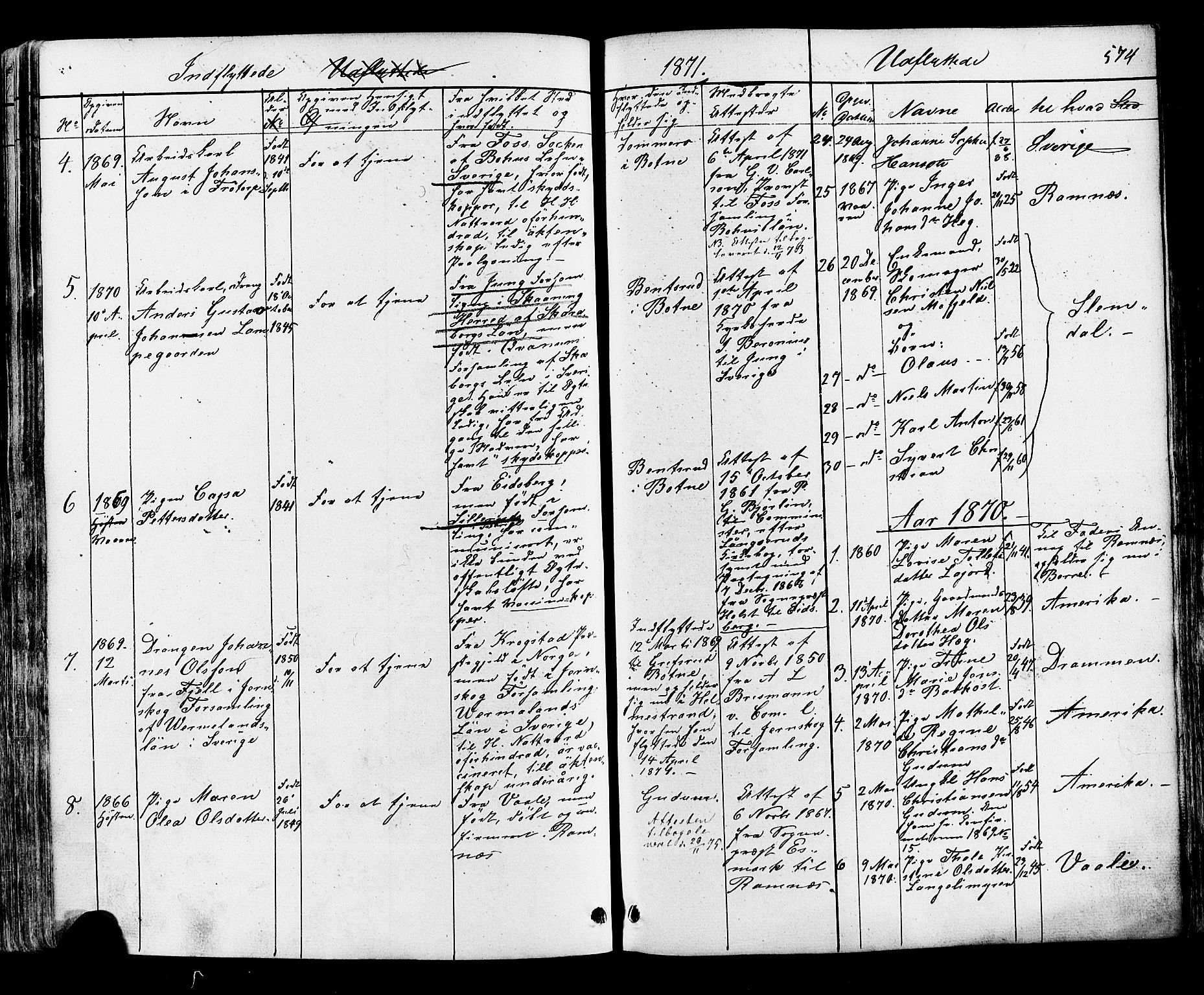 Botne kirkebøker, SAKO/A-340/F/Fa/L0006: Parish register (official) no. I 6, 1836-1877, p. 574
