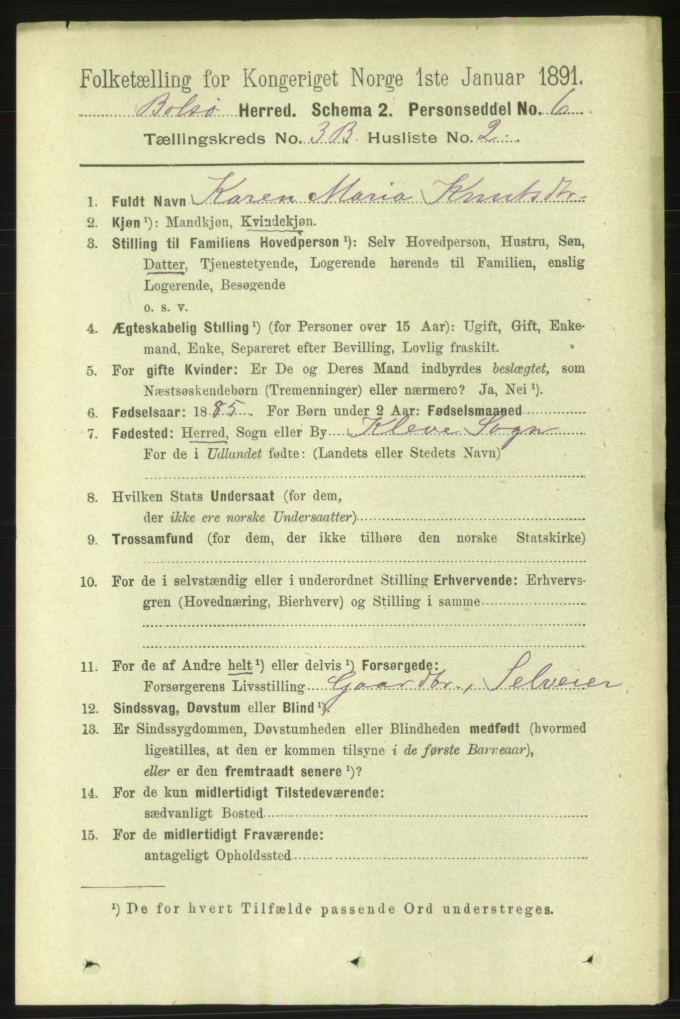 RA, 1891 census for 1544 Bolsøy, 1891, p. 2103