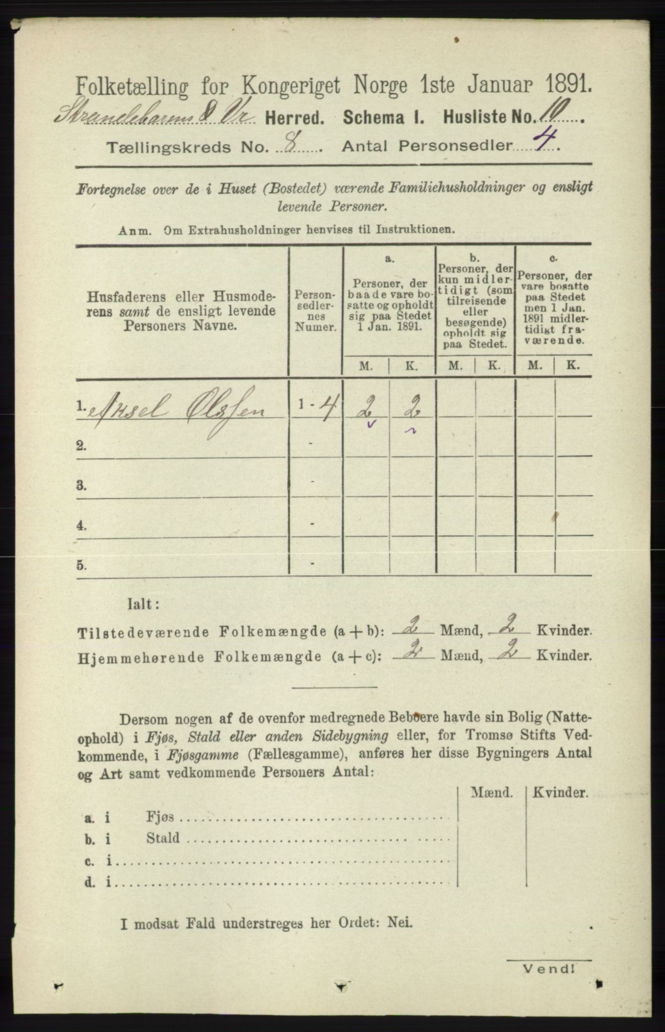 RA, 1891 census for 1226 Strandebarm og Varaldsøy, 1891, p. 2943