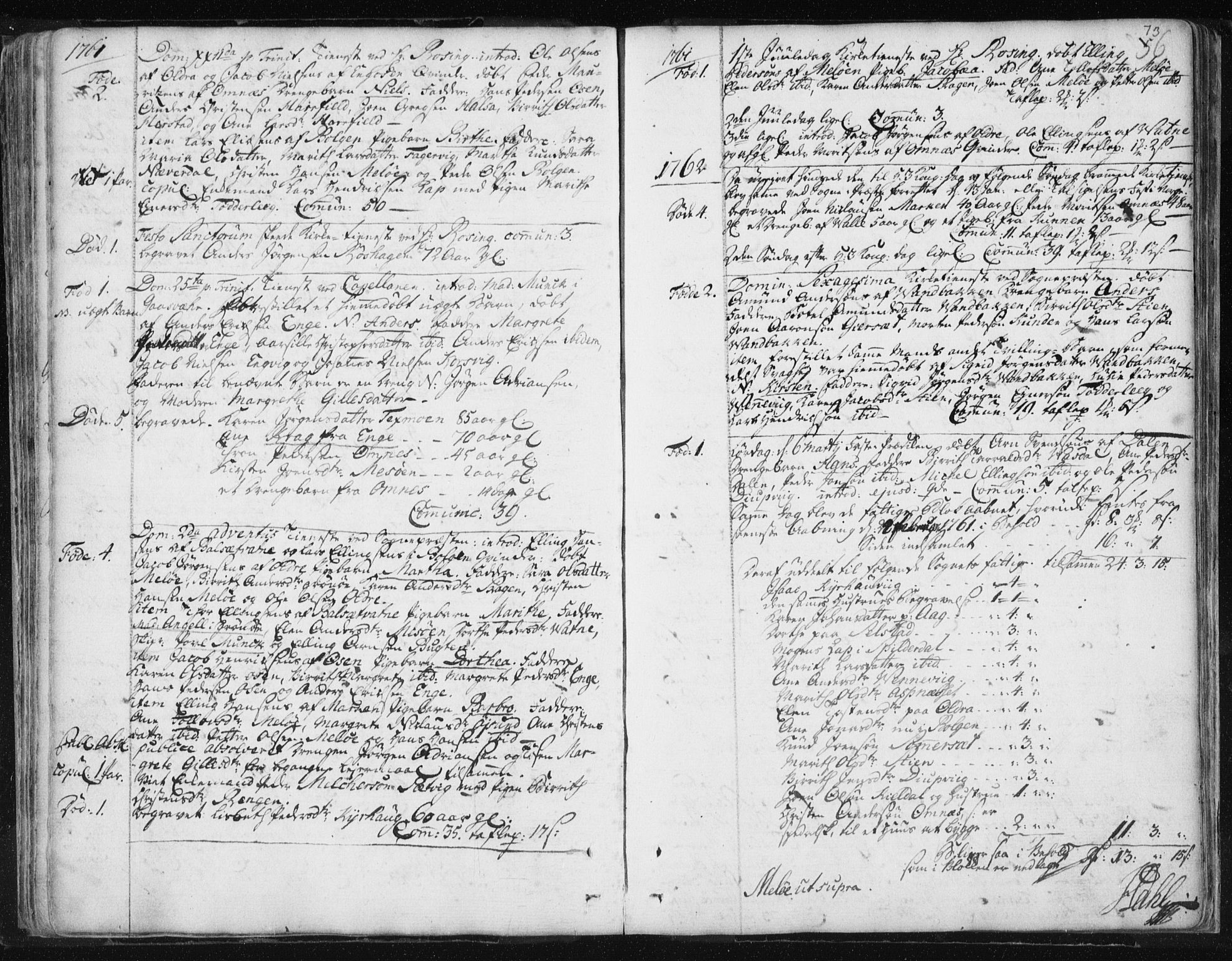 Ministerialprotokoller, klokkerbøker og fødselsregistre - Nordland, SAT/A-1459/841/L0587: Parish register (official) no. 841A02 /2, 1760-1776, p. 73