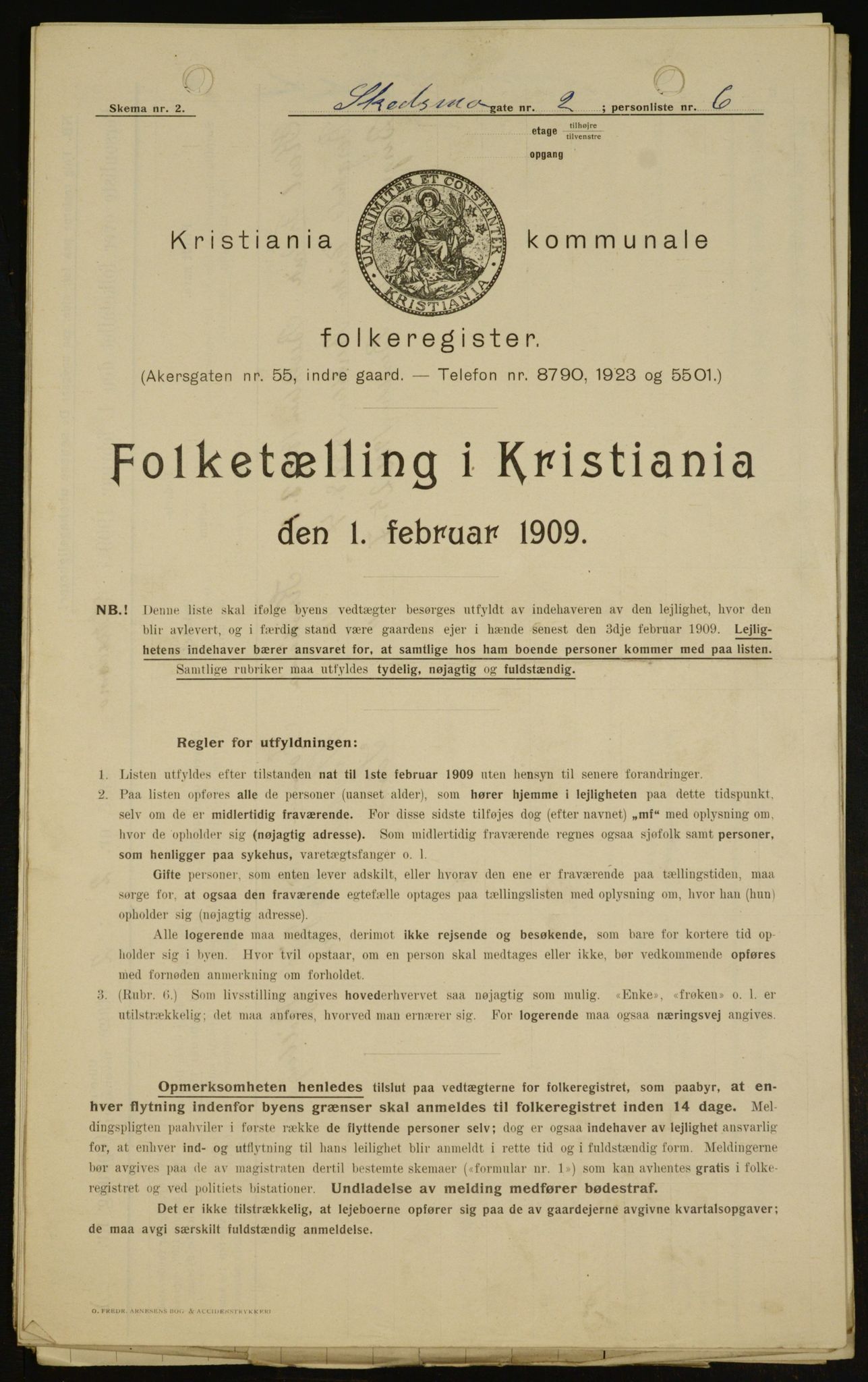 OBA, Municipal Census 1909 for Kristiania, 1909, p. 86340