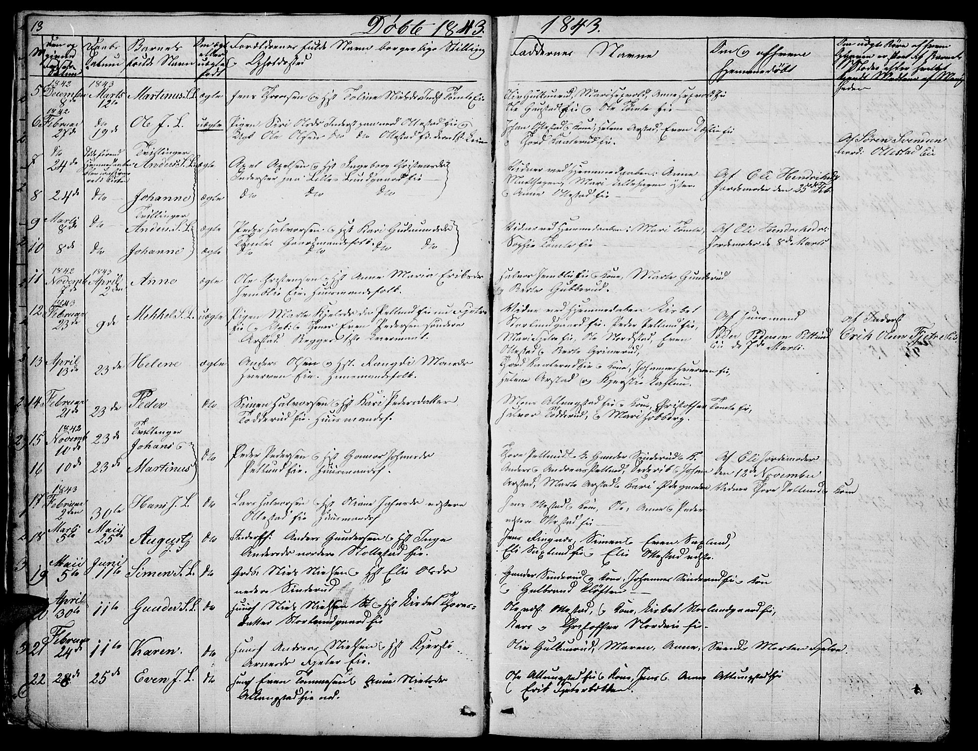 Stange prestekontor, AV/SAH-PREST-002/L/L0002: Parish register (copy) no. 2, 1838-1879, p. 13