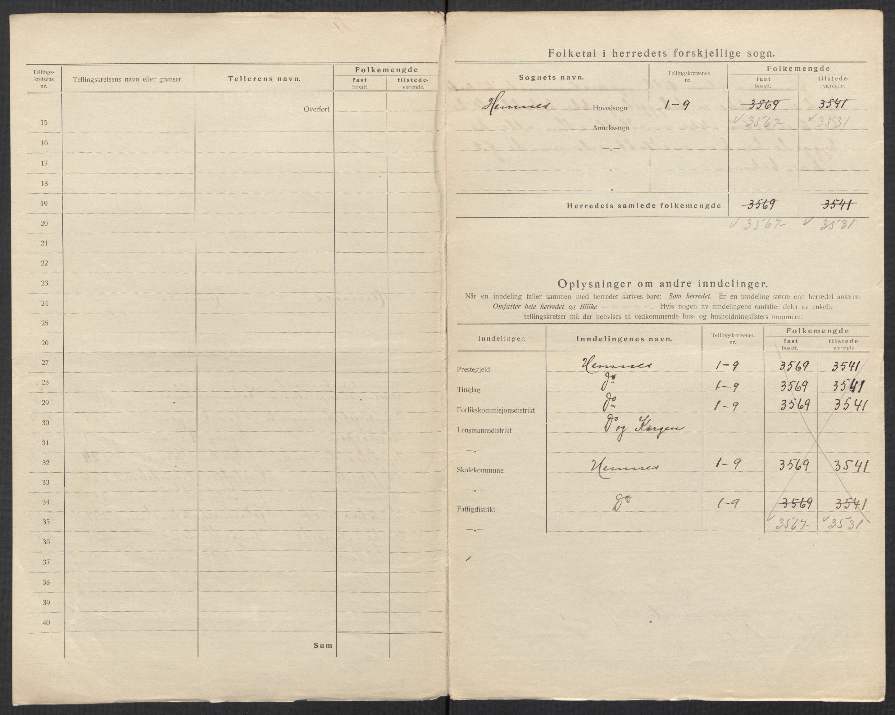 SAT, 1920 census for Hemnes, 1920, p. 5