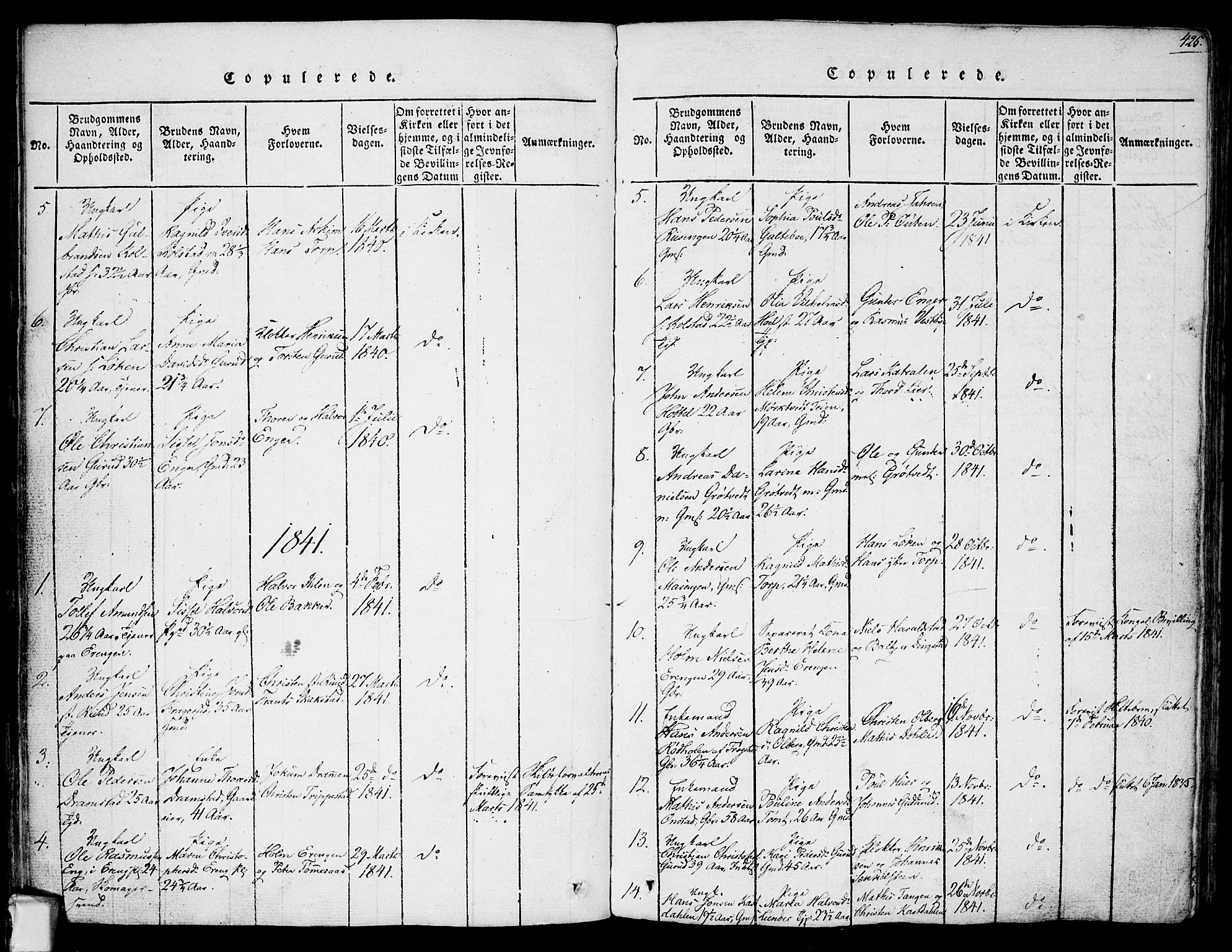 Askim prestekontor Kirkebøker, AV/SAO-A-10900/F/Fa/L0004: Parish register (official) no. 4, 1817-1846, p. 424-425