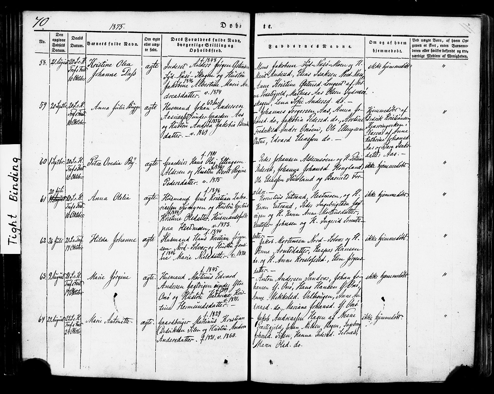 Ministerialprotokoller, klokkerbøker og fødselsregistre - Nordland, AV/SAT-A-1459/839/L0567: Parish register (official) no. 839A04, 1863-1879, p. 70