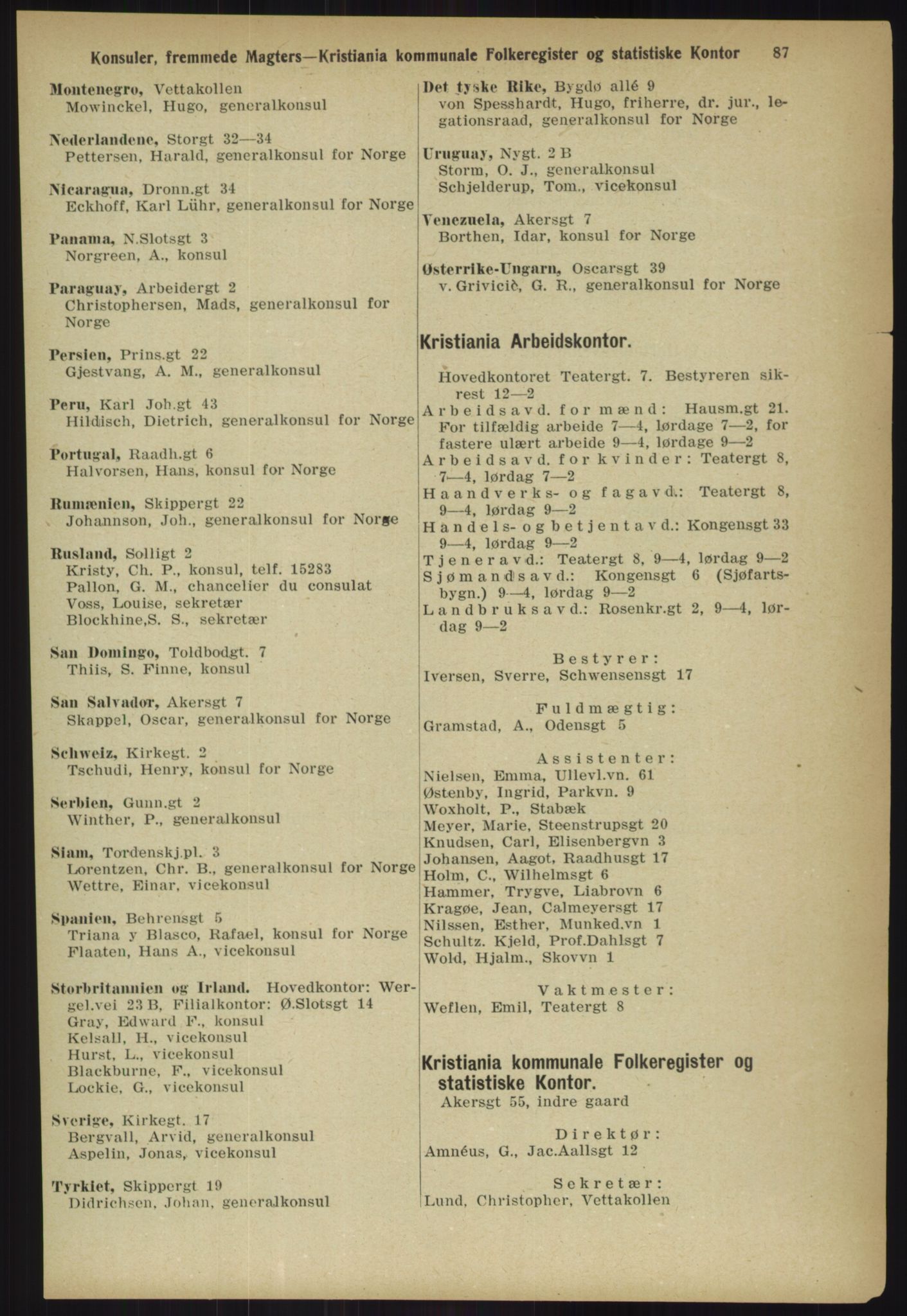 Kristiania/Oslo adressebok, PUBL/-, 1918, p. 94