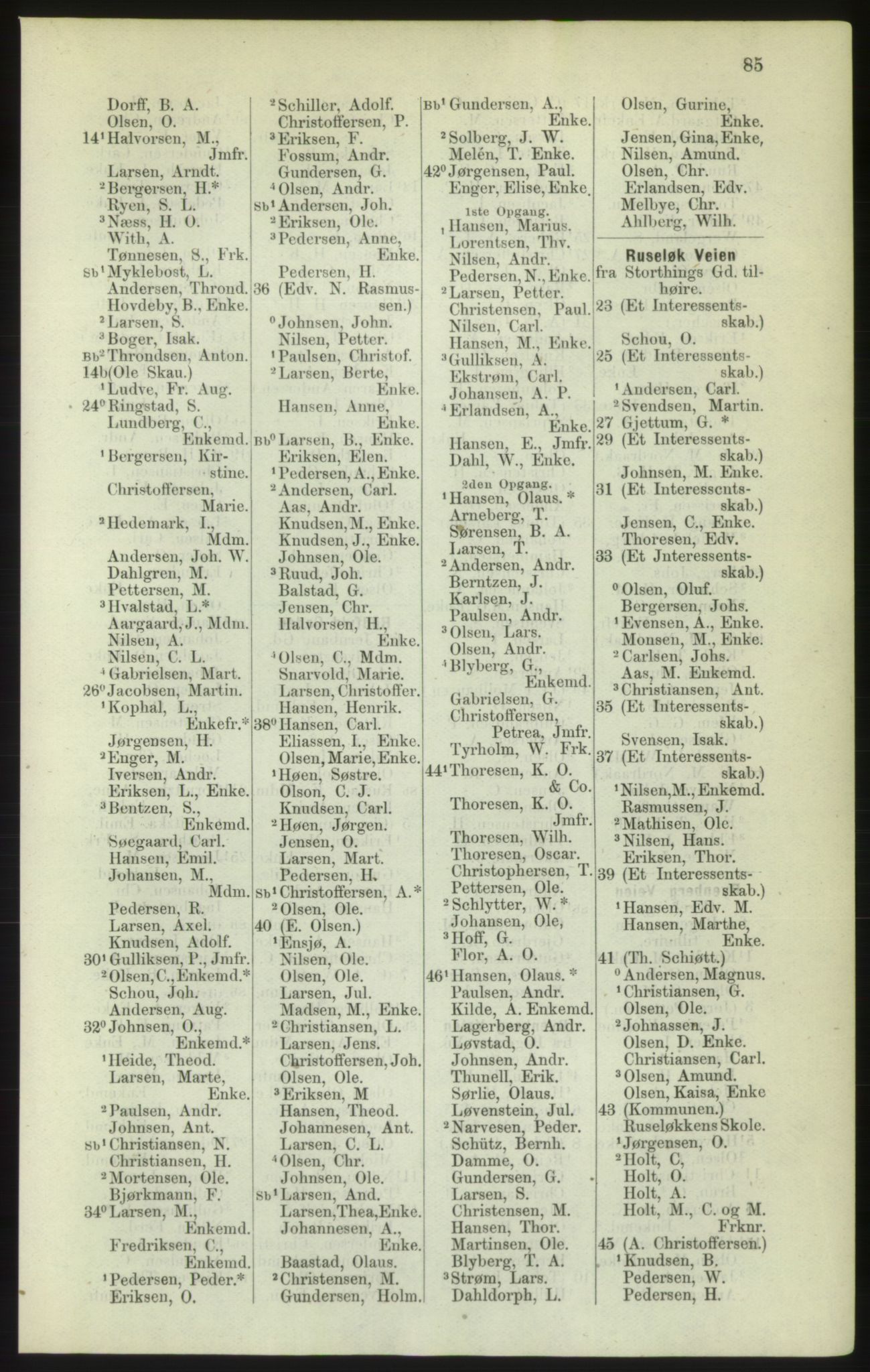 Kristiania/Oslo adressebok, PUBL/-, 1882, p. 85