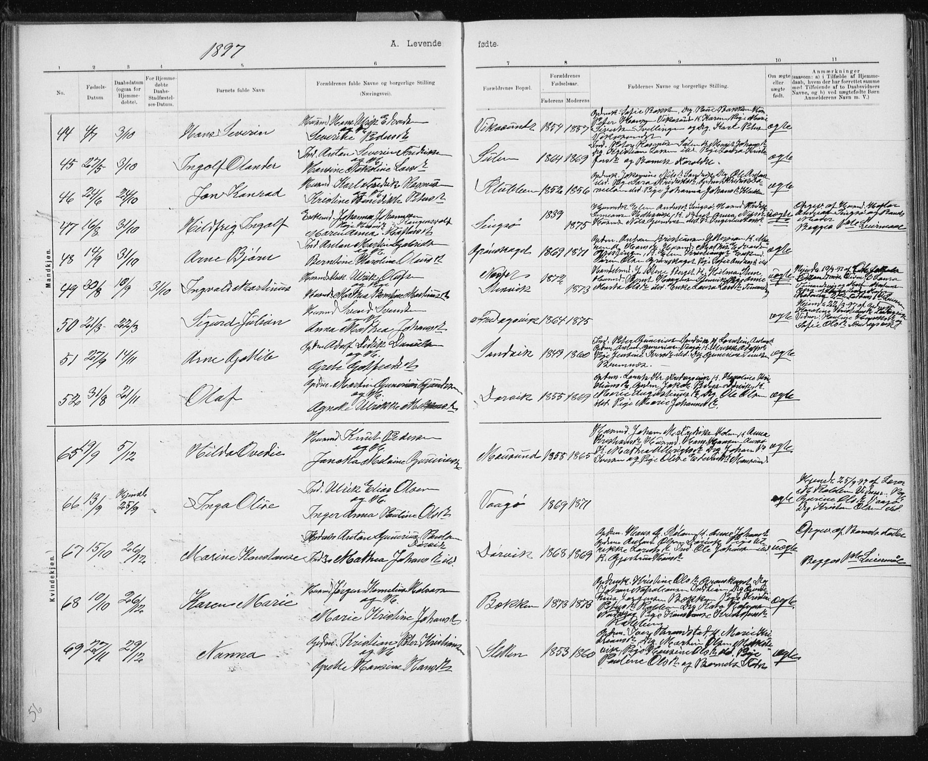 Ministerialprotokoller, klokkerbøker og fødselsregistre - Sør-Trøndelag, SAT/A-1456/640/L0586: Parish register (copy) no. 640C03b, 1891-1908