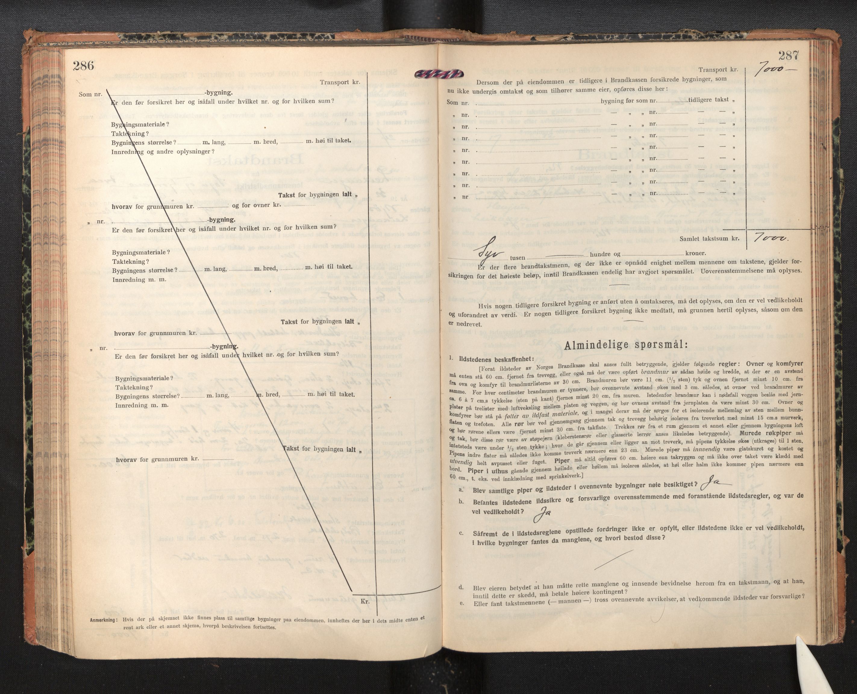 Lensmannen i Leikanger, AV/SAB-A-29201/0012/L0007: Branntakstprotokoll, skjematakst, 1926-1936, p. 286-287