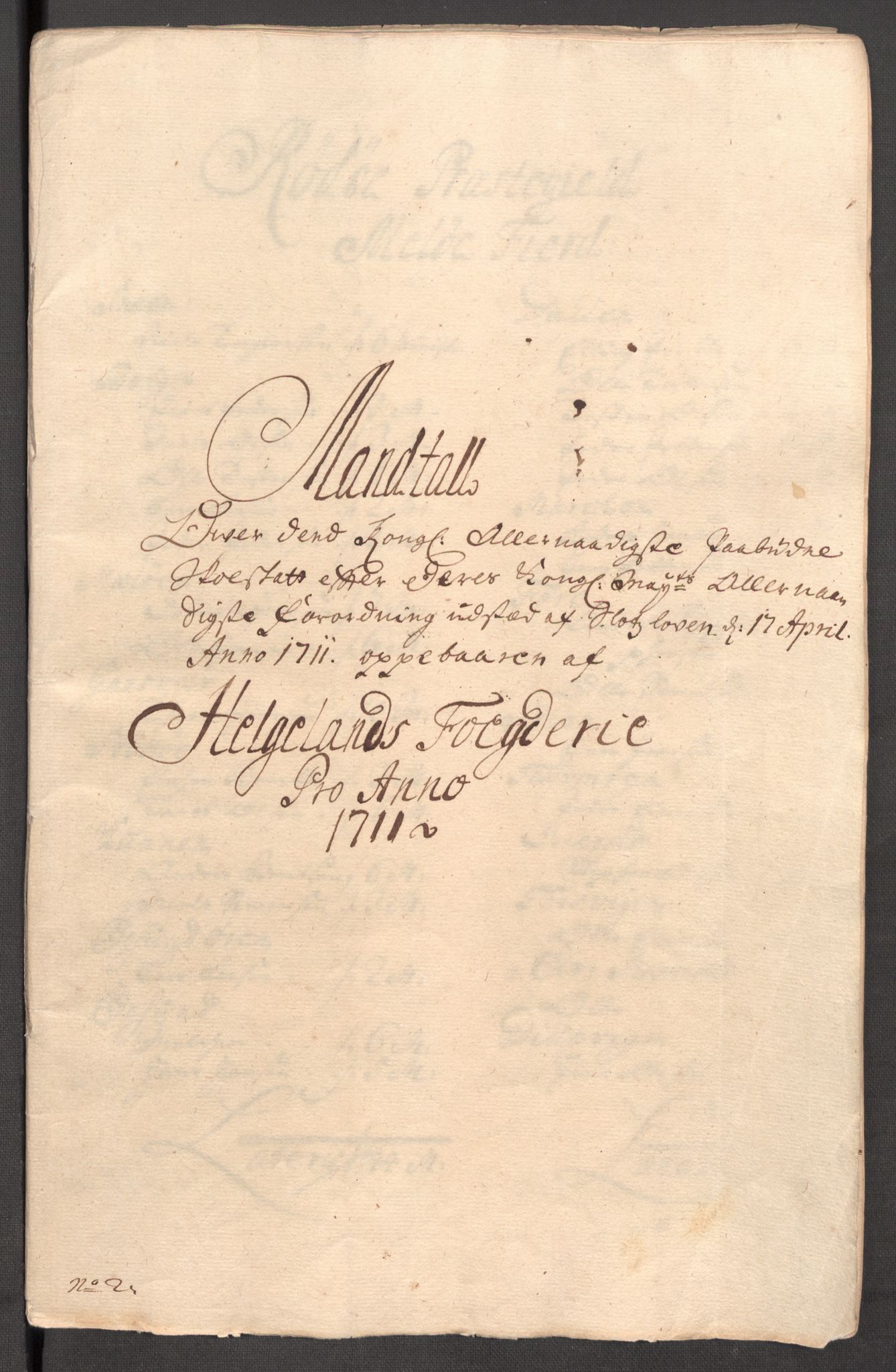 Rentekammeret inntil 1814, Reviderte regnskaper, Fogderegnskap, RA/EA-4092/R65/L4511: Fogderegnskap Helgeland, 1710-1711, p. 476