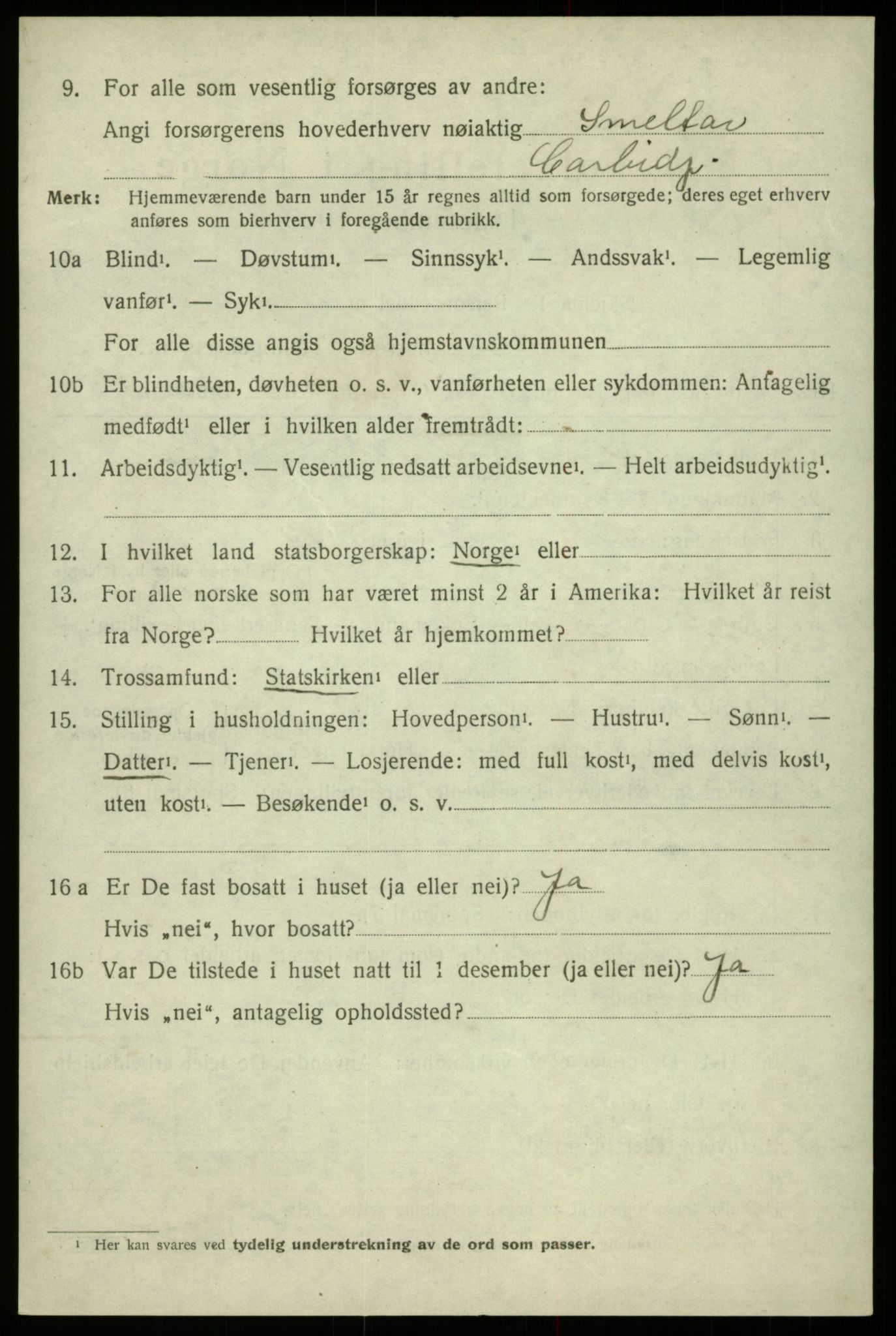 SAB, 1920 census for Odda, 1920, p. 5674