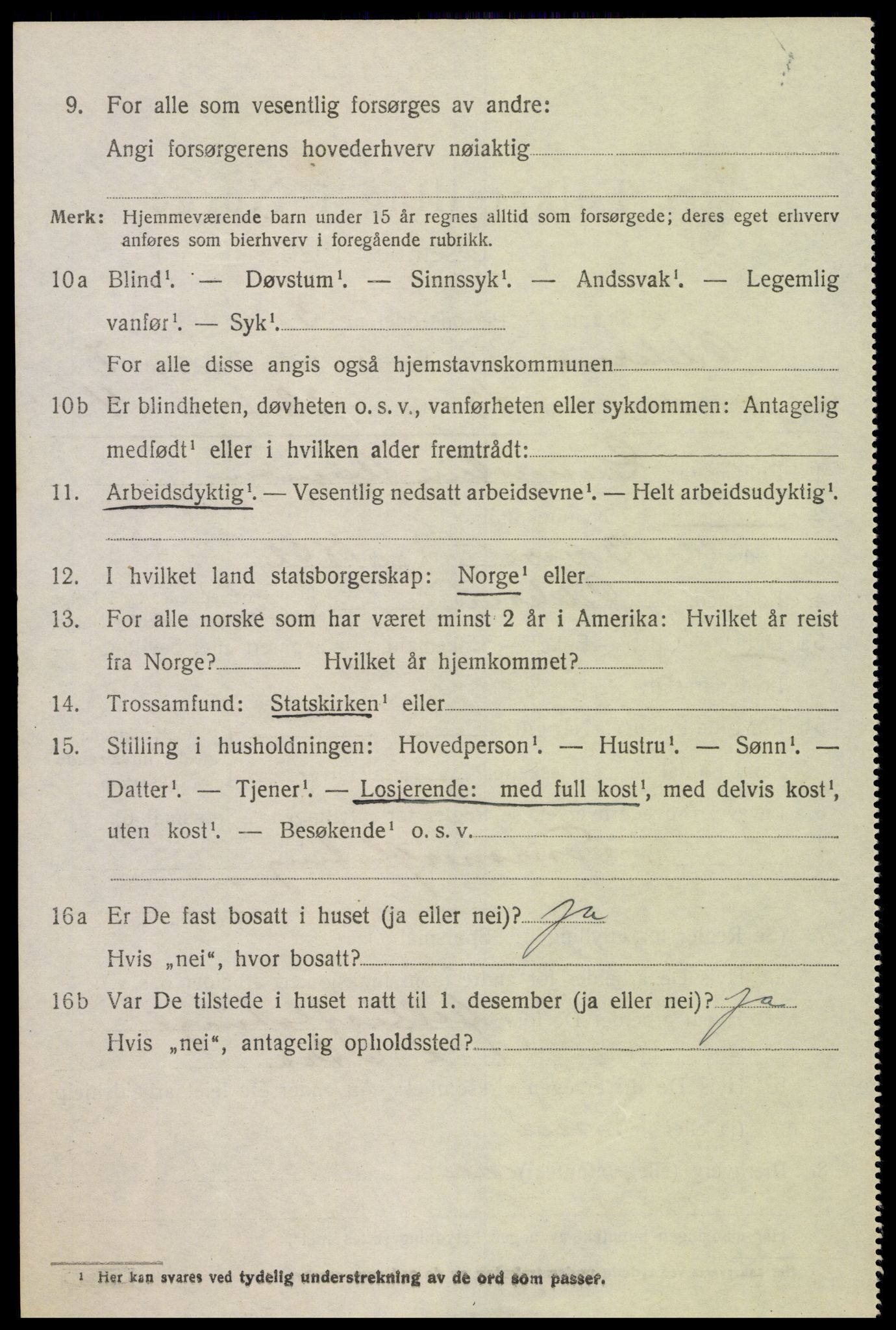 SAK, 1920 census for Oddernes, 1920, p. 5452