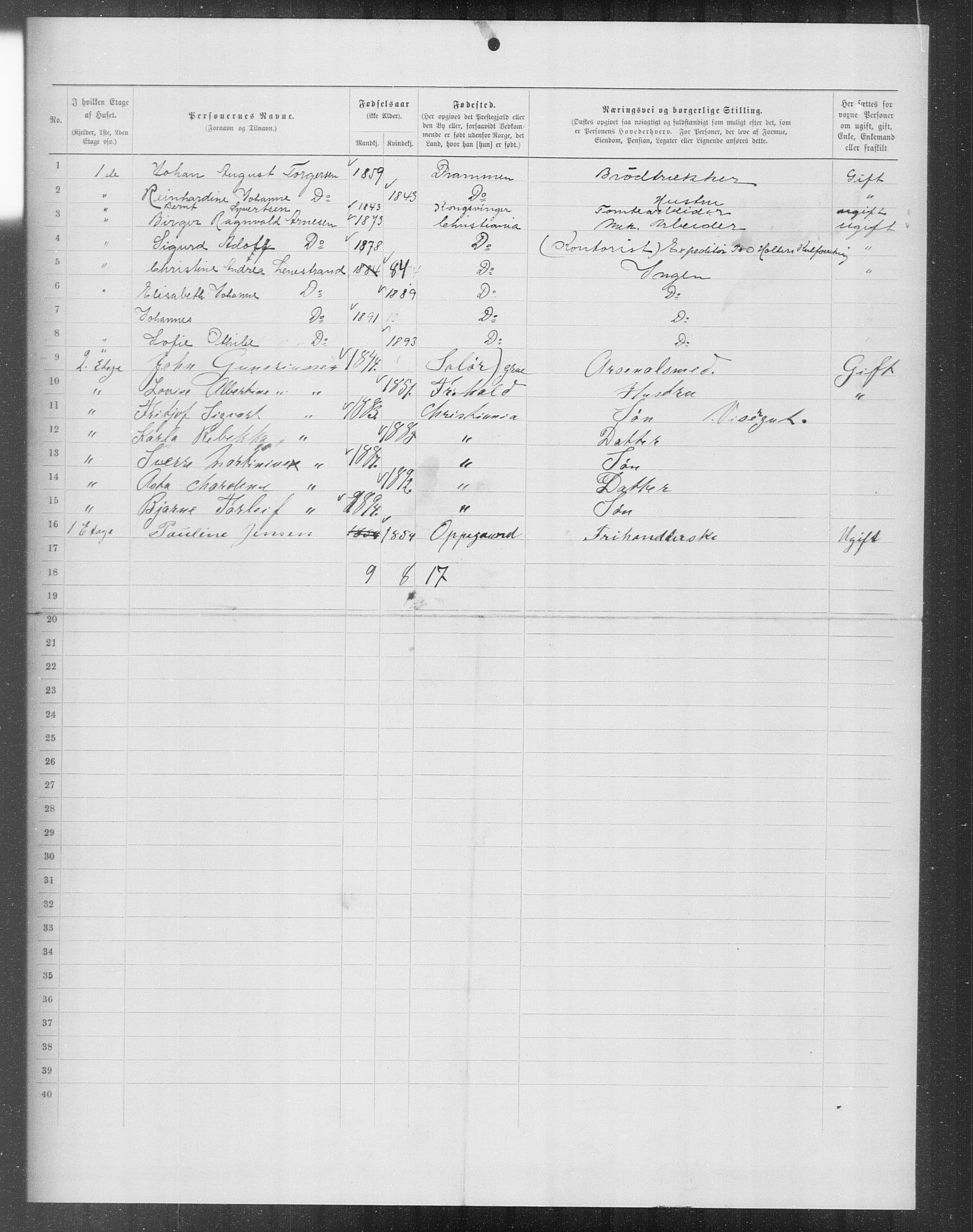 OBA, Municipal Census 1899 for Kristiania, 1899, p. 12485