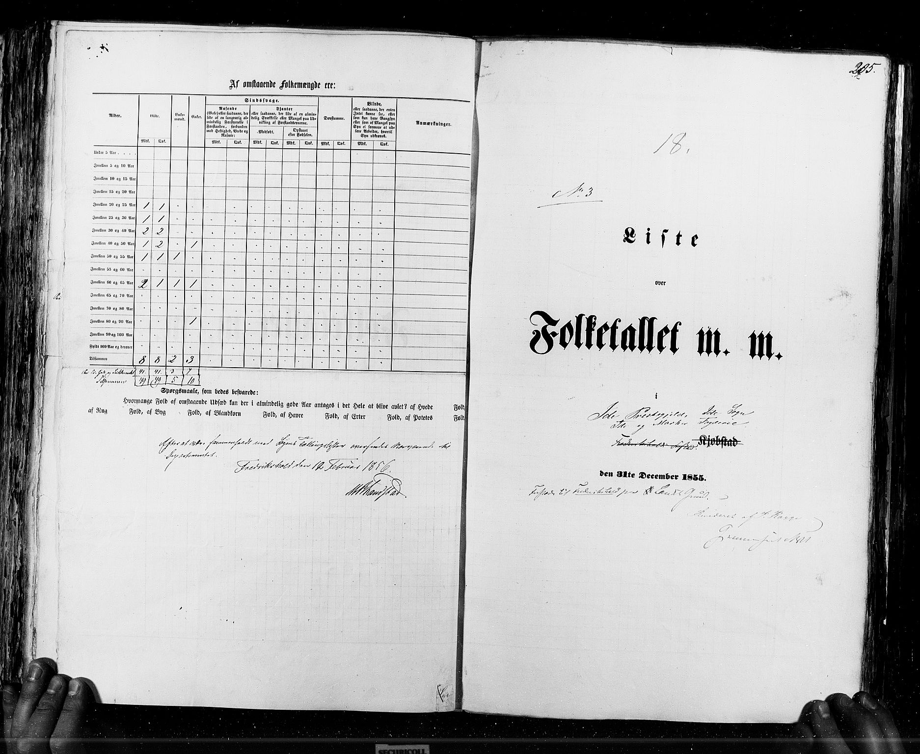 RA, Census 1855, vol. 7: Fredrikshald-Kragerø, 1855, p. 205