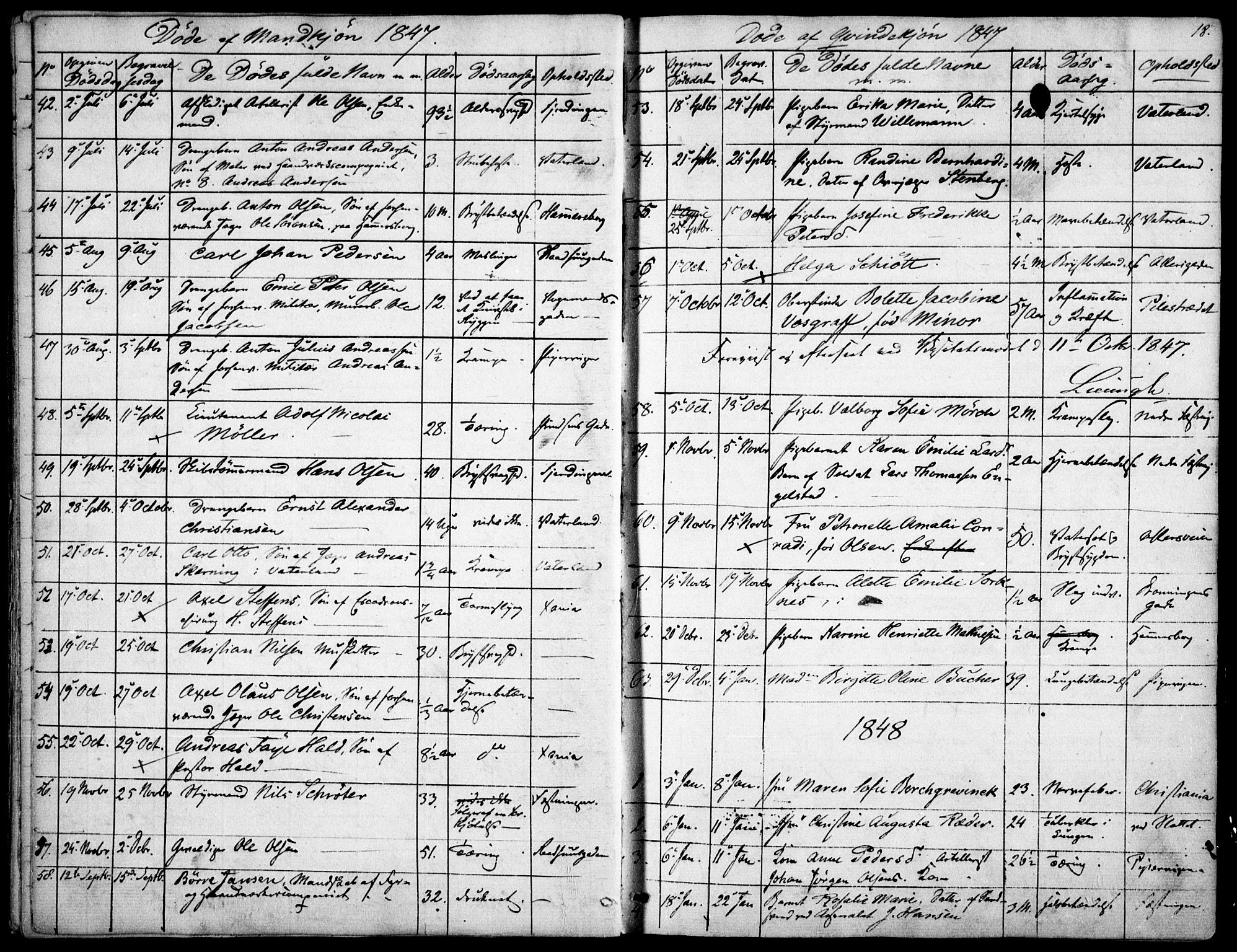 Garnisonsmenigheten Kirkebøker, SAO/A-10846/F/Fa/L0009: Parish register (official) no. 9, 1842-1859, p. 18