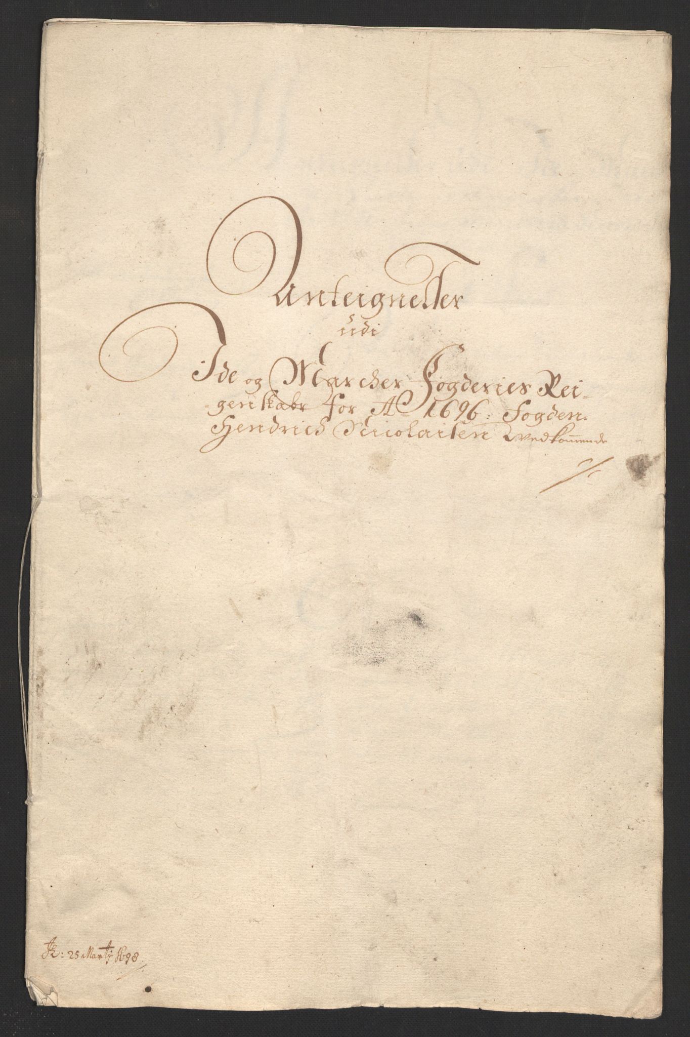Rentekammeret inntil 1814, Reviderte regnskaper, Fogderegnskap, RA/EA-4092/R01/L0013: Fogderegnskap Idd og Marker, 1696-1698, p. 167