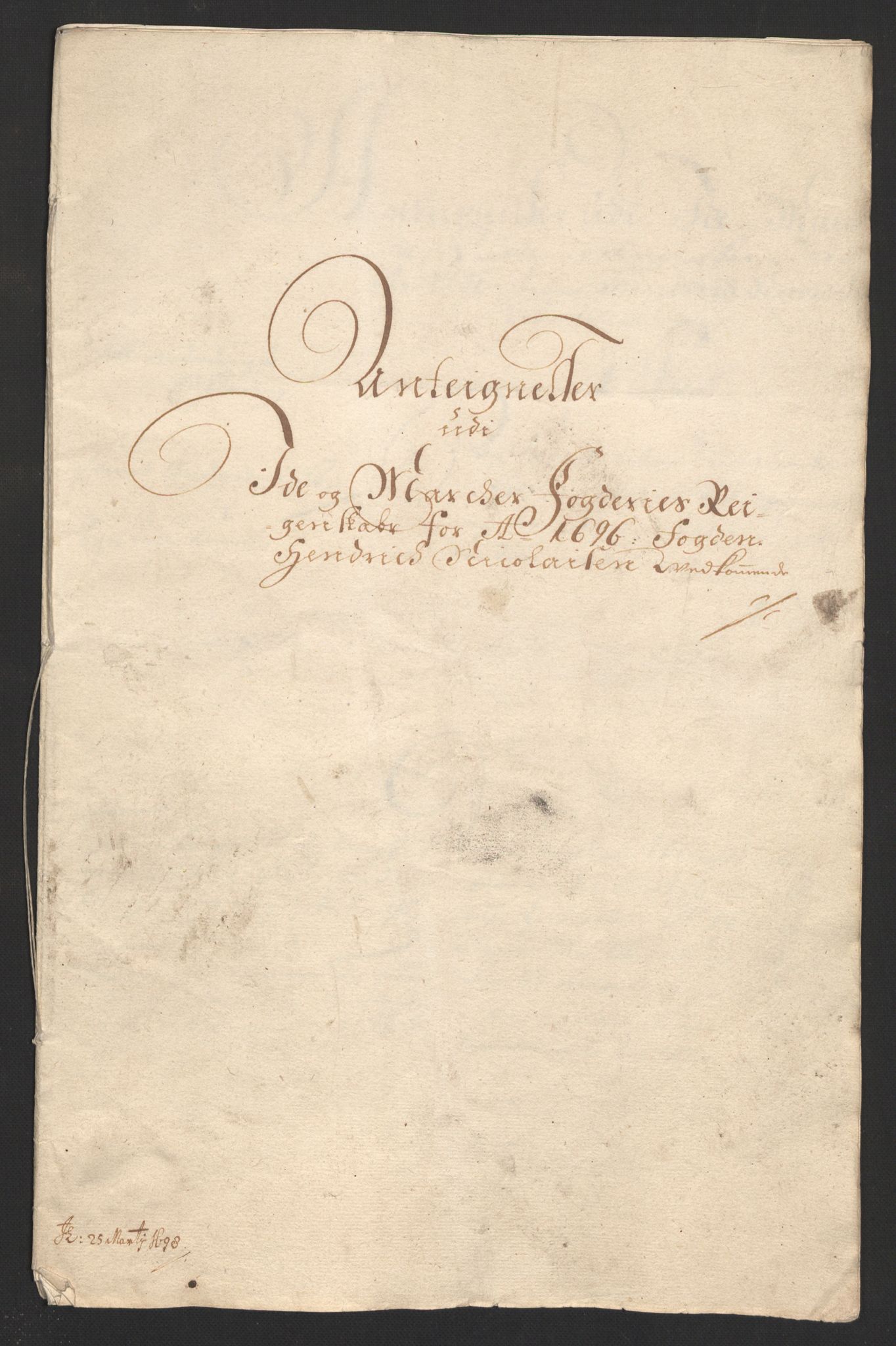 Rentekammeret inntil 1814, Reviderte regnskaper, Fogderegnskap, AV/RA-EA-4092/R01/L0013: Fogderegnskap Idd og Marker, 1696-1698, p. 167