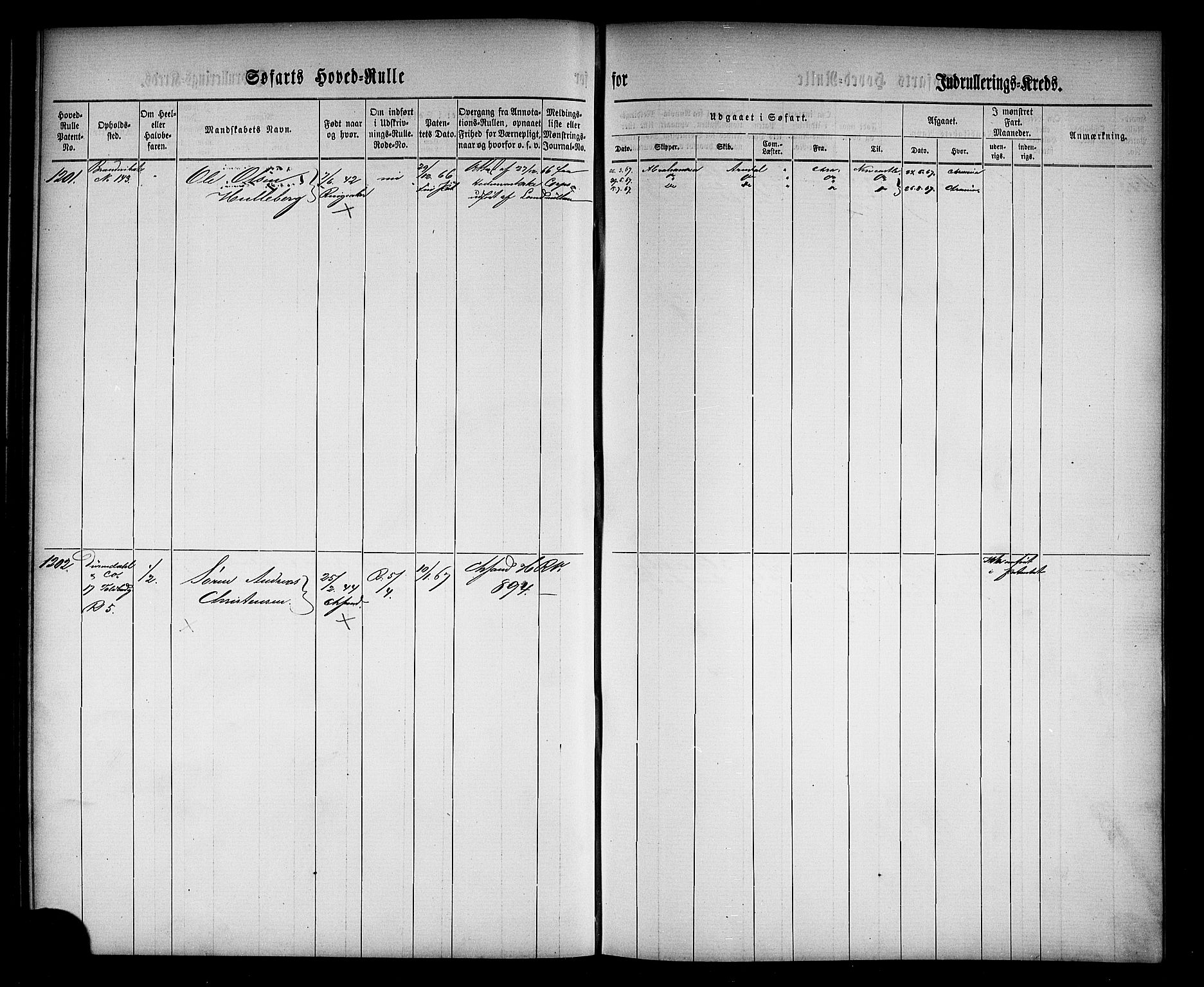 Oslo mønstringskontor, SAO/A-10569g/F/Fc/Fcb/L0002: Hovedrulle, 1864, p. 53