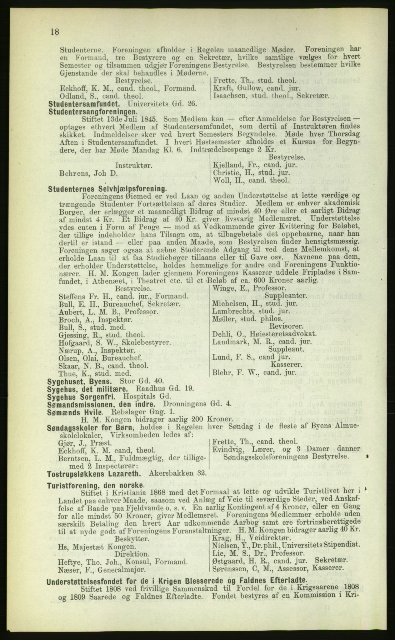 Kristiania/Oslo adressebok, PUBL/-, 1883, p. 18