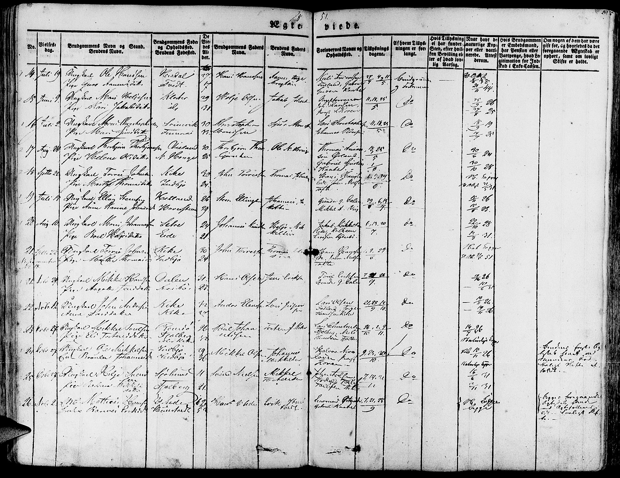 Fjelberg sokneprestembete, AV/SAB-A-75201/H/Haa: Parish register (official) no. A 6, 1835-1851, p. 264