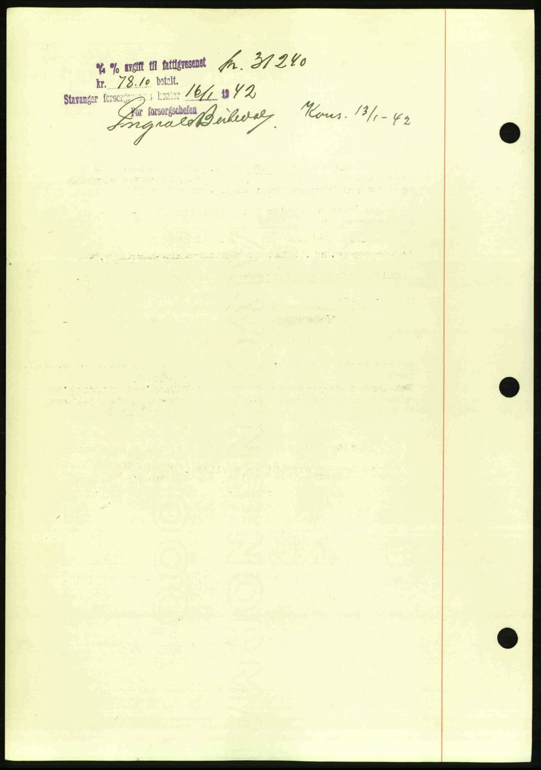 Stavanger byrett, AV/SAST-A-100455/002/G/Gb/L0017: Mortgage book no. A7, 1941-1943, Diary no: : 120/1942