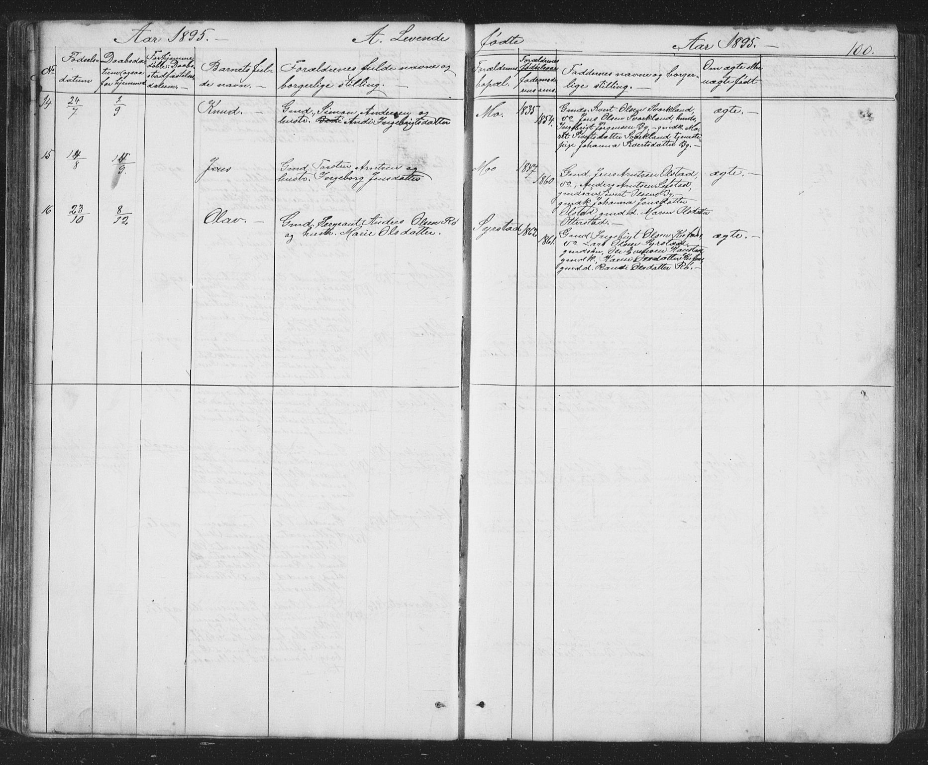 Ministerialprotokoller, klokkerbøker og fødselsregistre - Sør-Trøndelag, SAT/A-1456/667/L0798: Parish register (copy) no. 667C03, 1867-1929, p. 100
